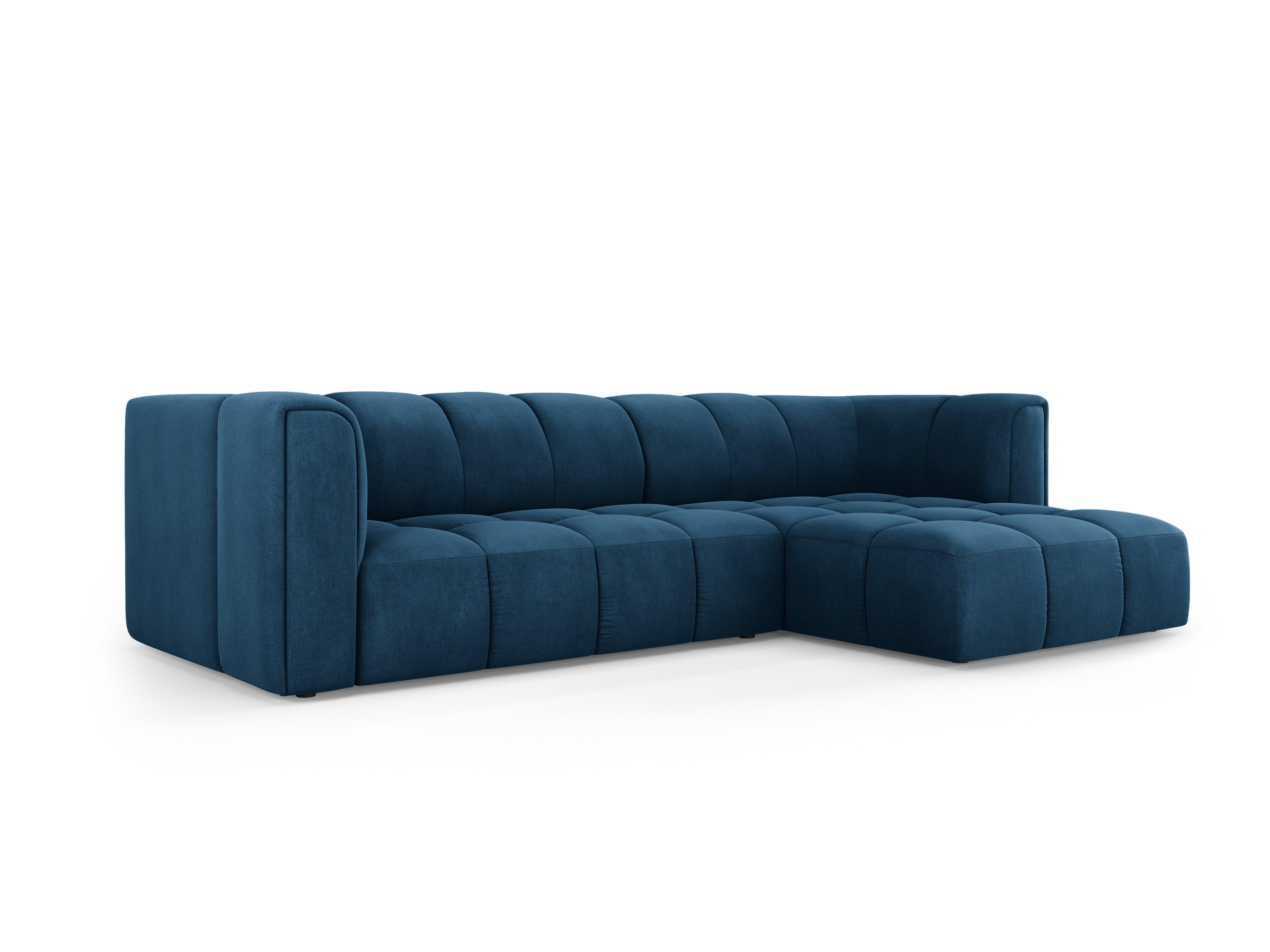 FRANCESCA 3-seater right-hand corner sofa royal blue chenille Milo Casa Eye on Design