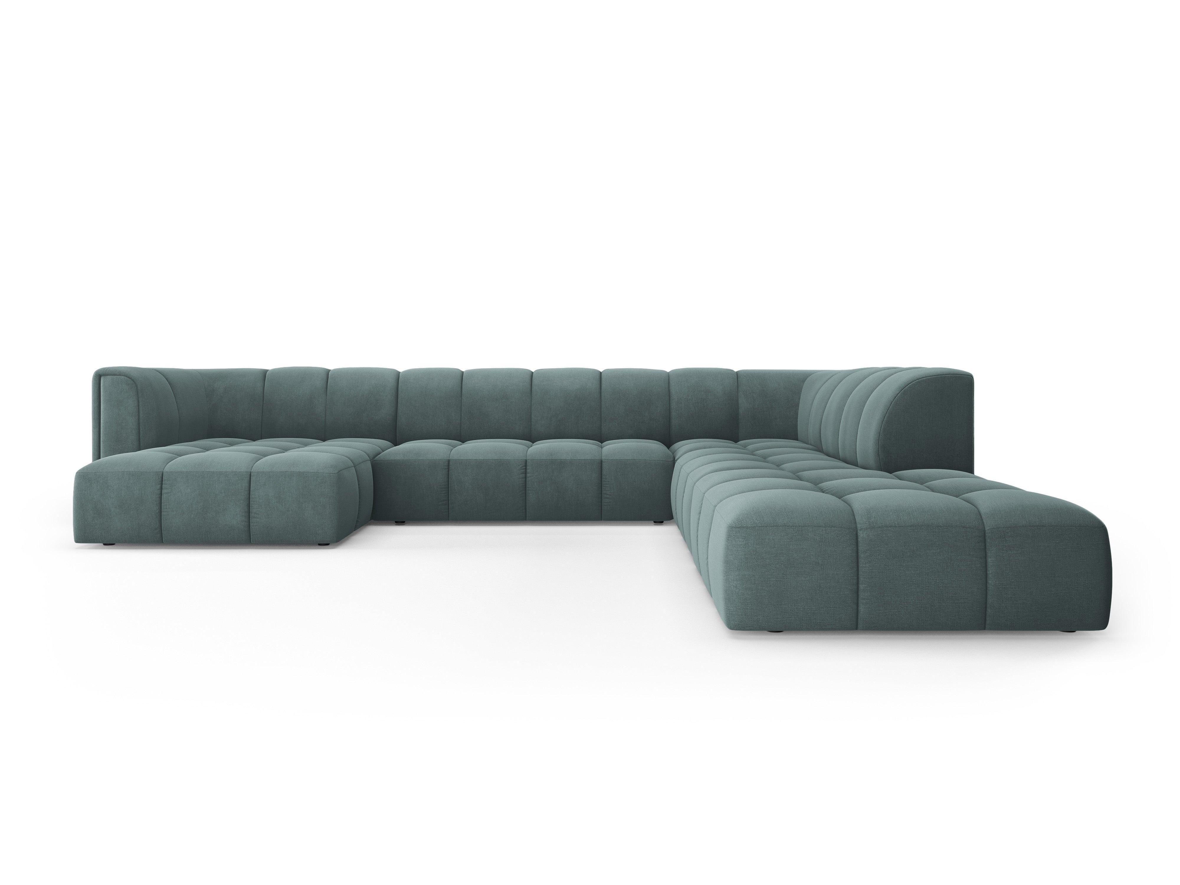 Right-sided panoramic sofa FRANCESCA sea green chenille Milo Casa Eye on Design