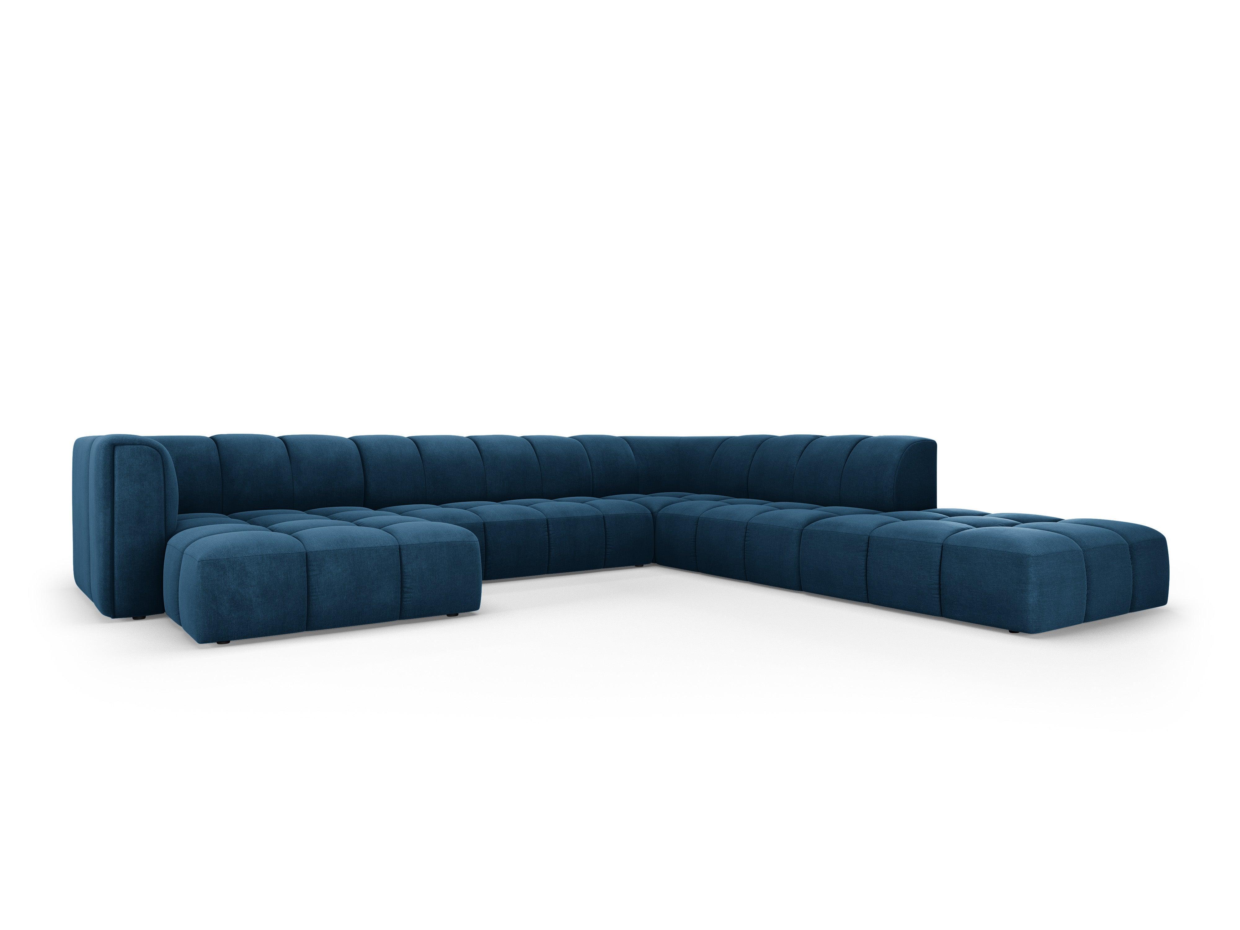 Right side panoramic sofa FRANCESCA royal blue chenille Milo Casa Eye on Design