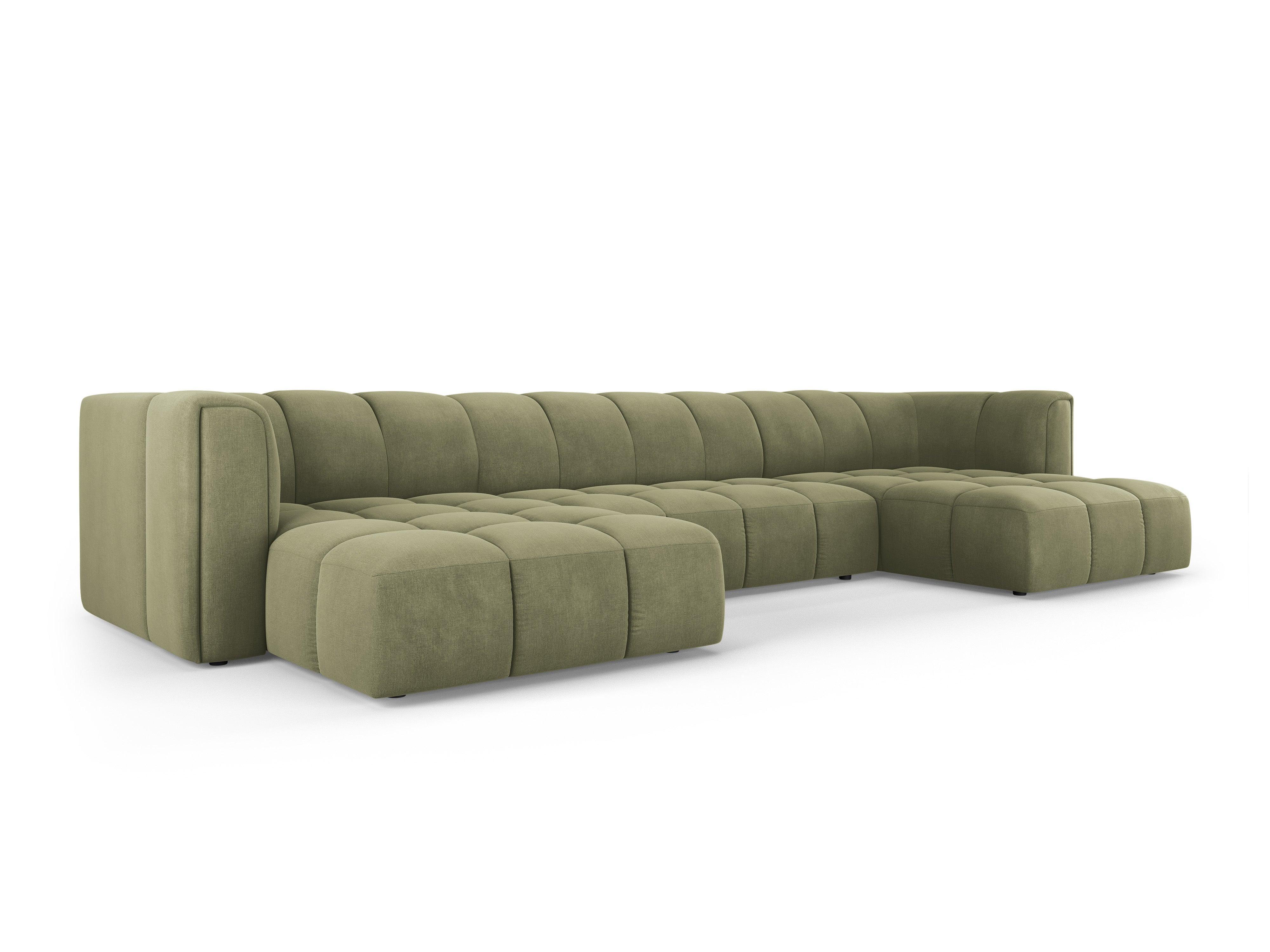 FRANCESCA panoramic sofa light green chenille Milo Casa Eye on Design