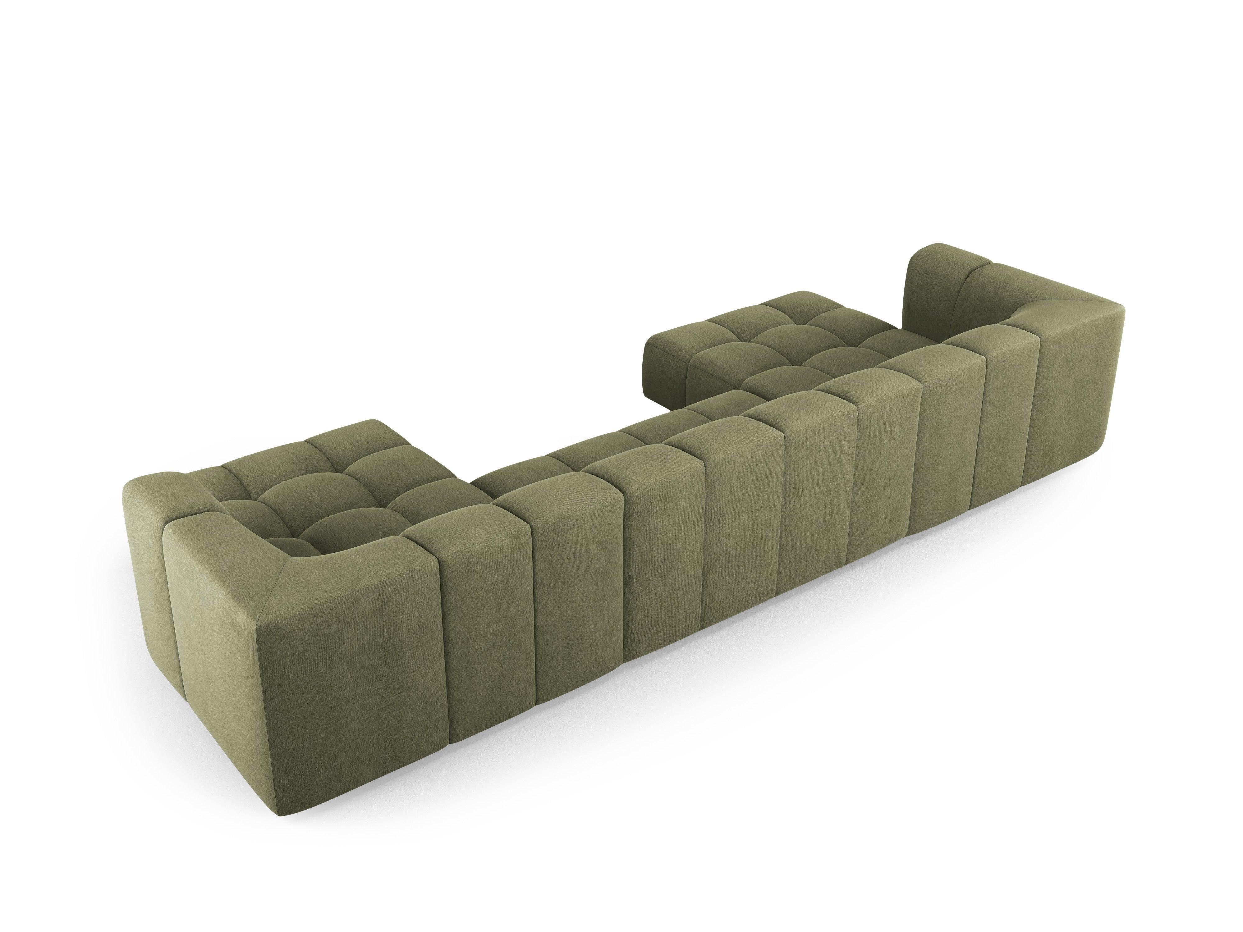 Panoramic sofa FRANCESCA light green chenille Milo Casa Eye on Design