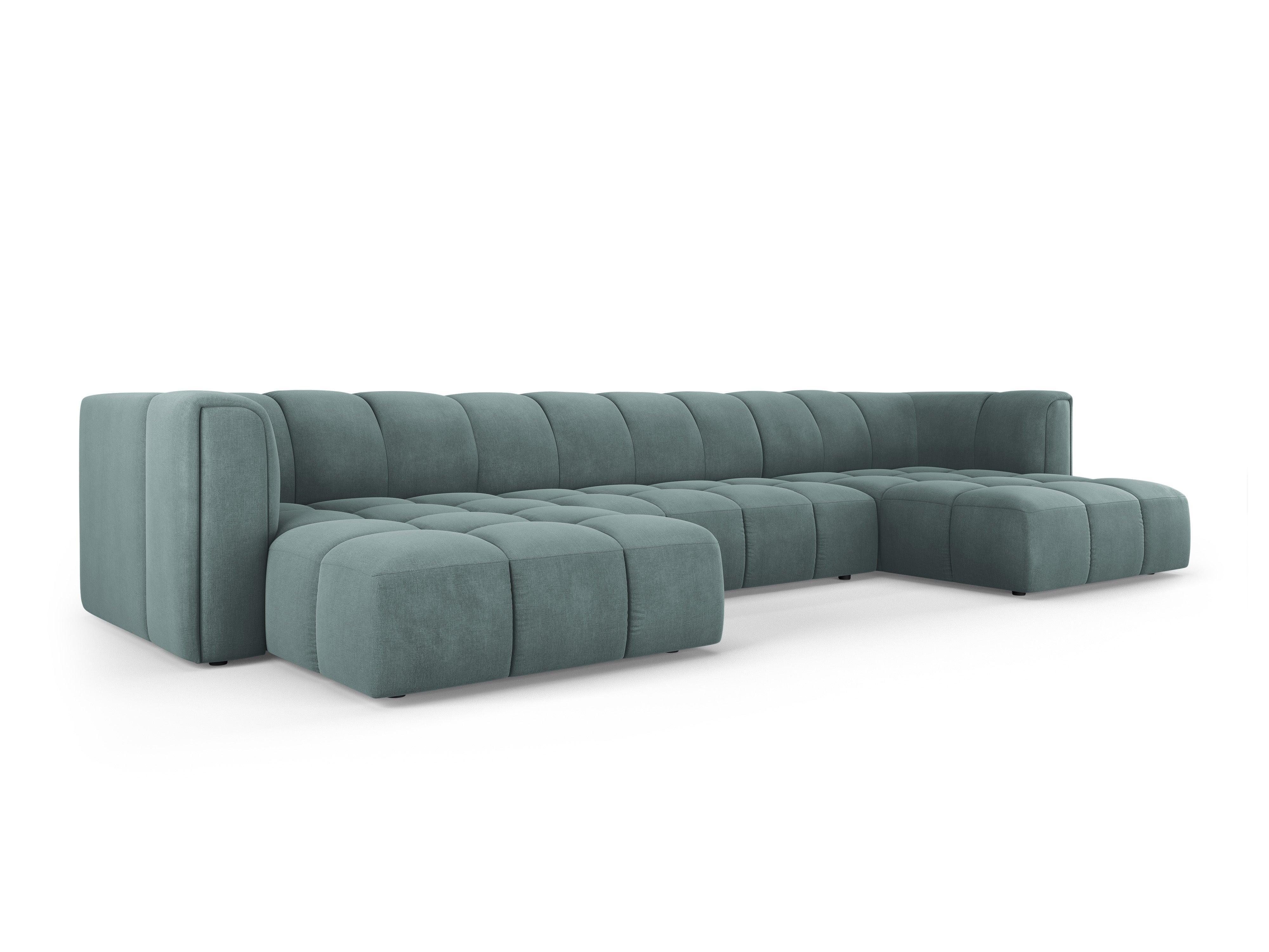 Panoramic sofa FRANCESCA sea green chenille Milo Casa Eye on Design