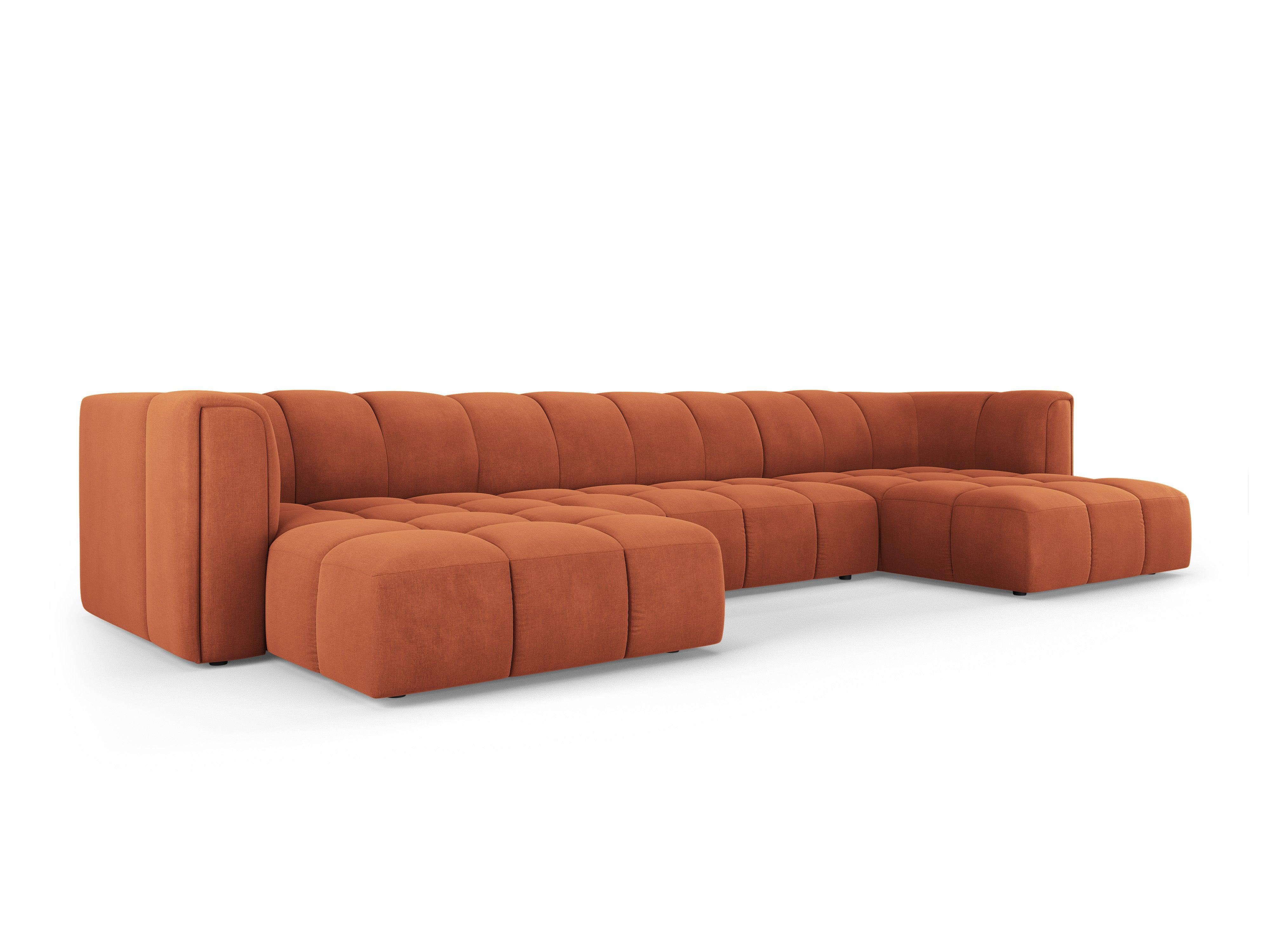 Panoramic sofa FRANCESCA terracotta chenille Milo Casa Eye on Design