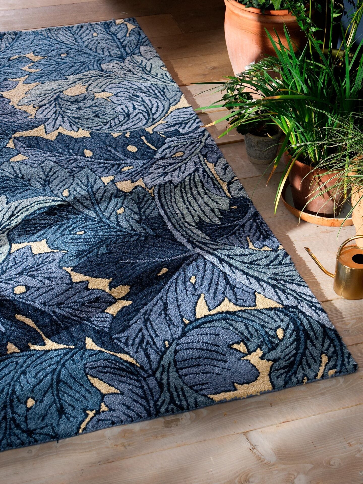 Outdoor-Teppich ACANTHUS INDIGO blau 
