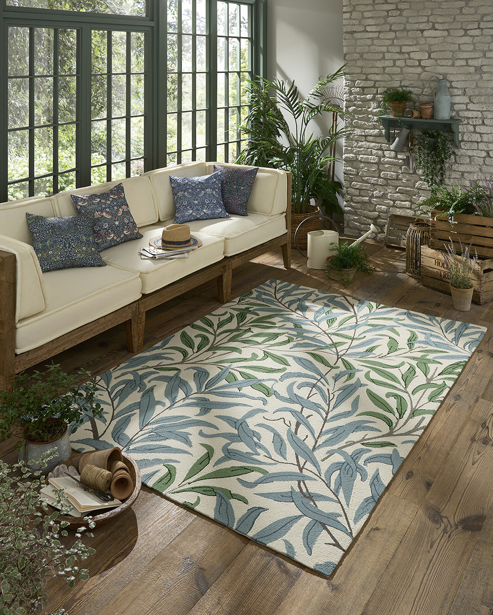 Outdoor rug Willow Boughs Leafy Arbour Green-Blue