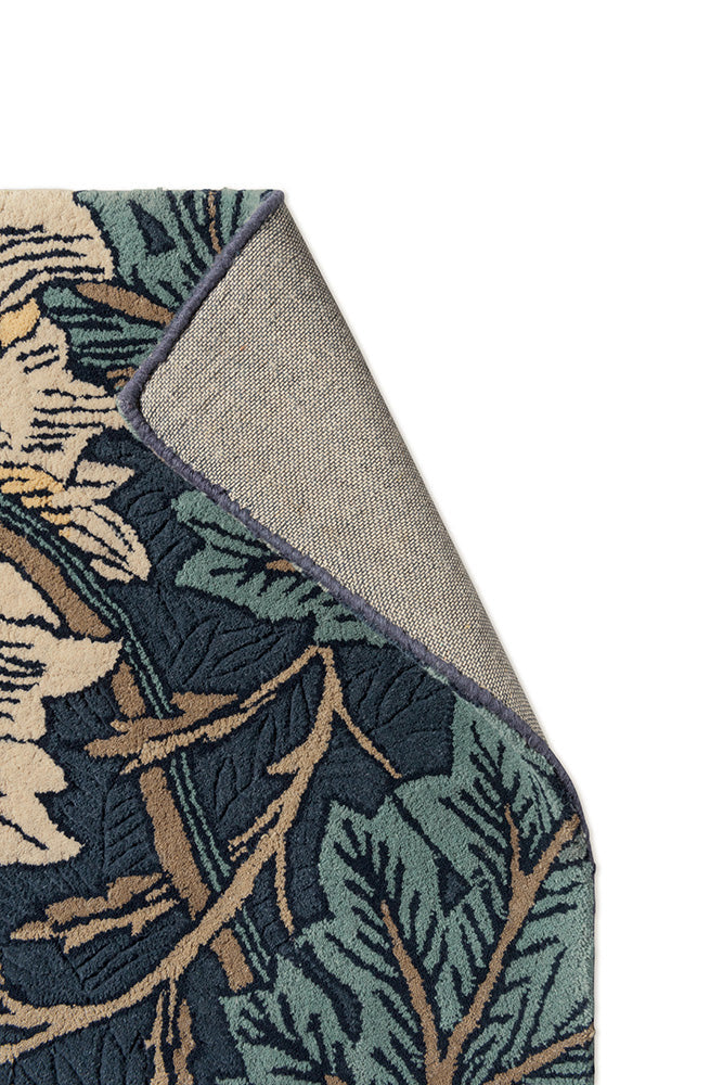 HONEYSUCKLE & TULIP TEAL Carpet Navy Blue