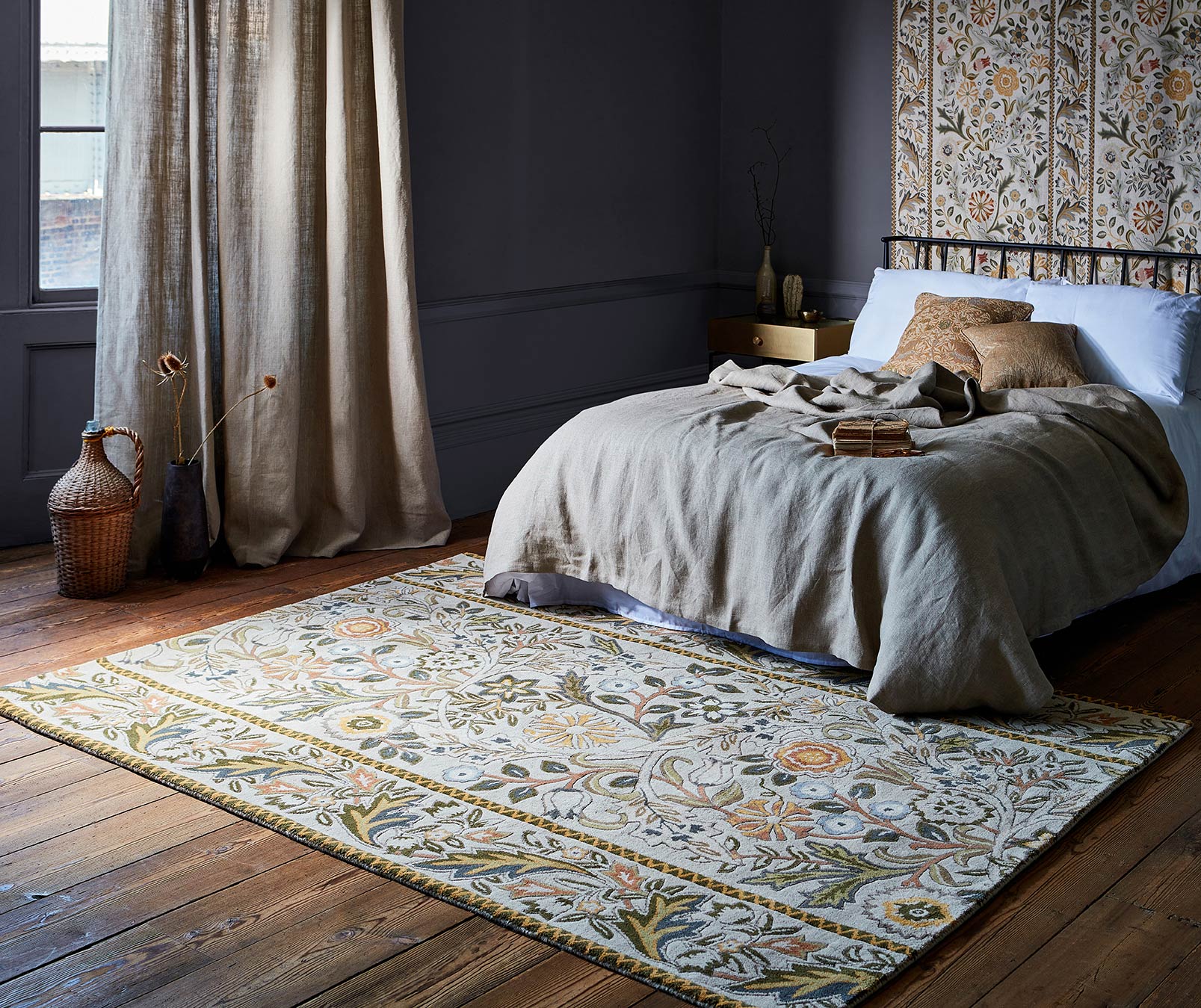 Wilhelmina Linen Mustard beige rug