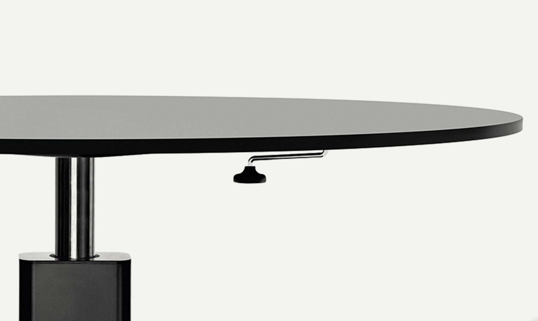 Adjustable 360° Black Round Table