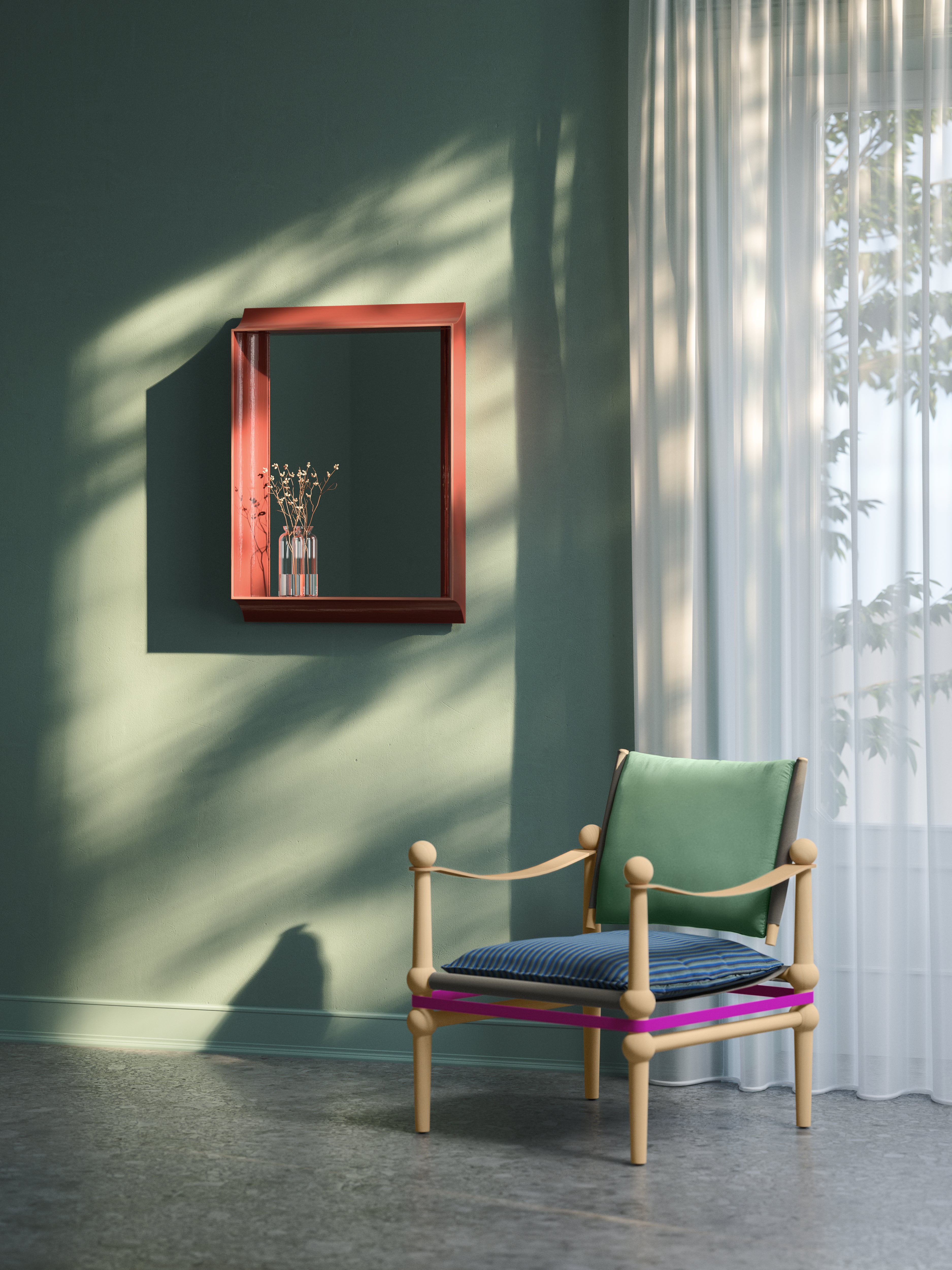 COVES purple wall mirror