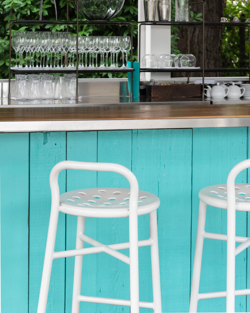 Outdoor stool PIPE black