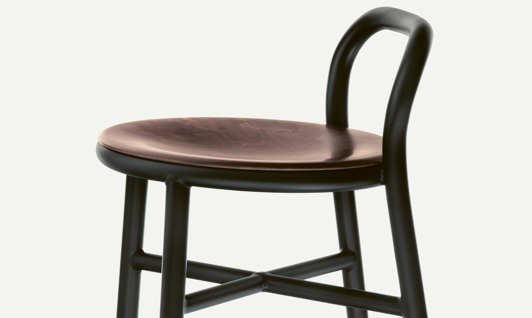 PIPE stool dark beech wood