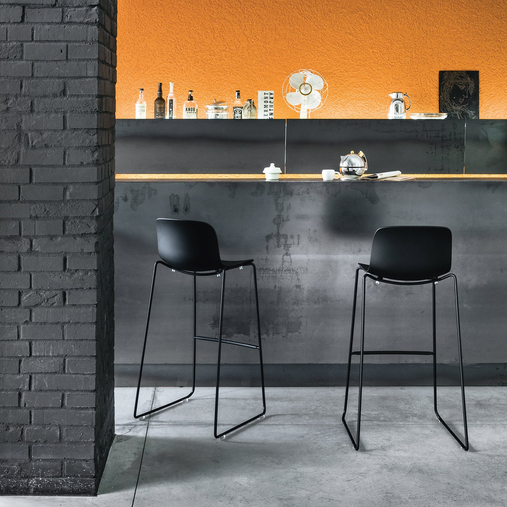TROY stool black beech wood
