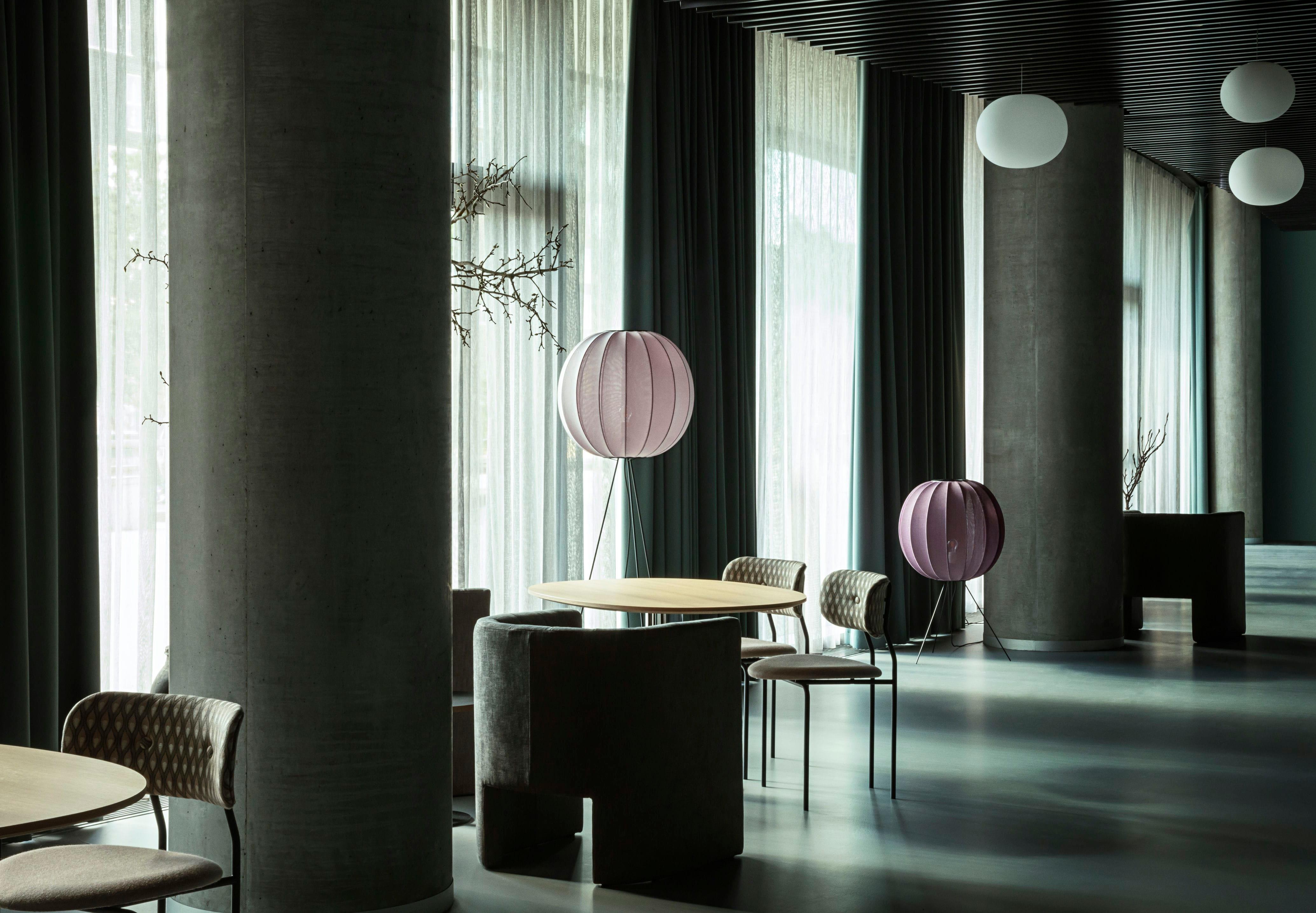 High tripod floor lamp KNIT-WIT burgundy