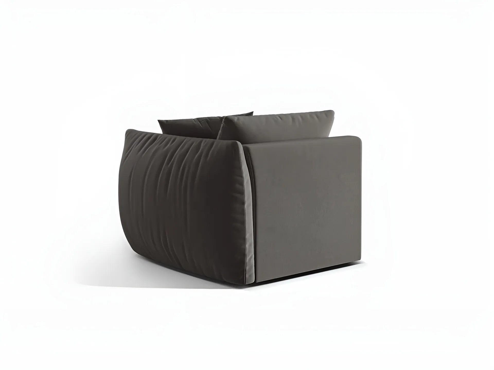 CHRIS velvet modular sofa - right-side element dark gray