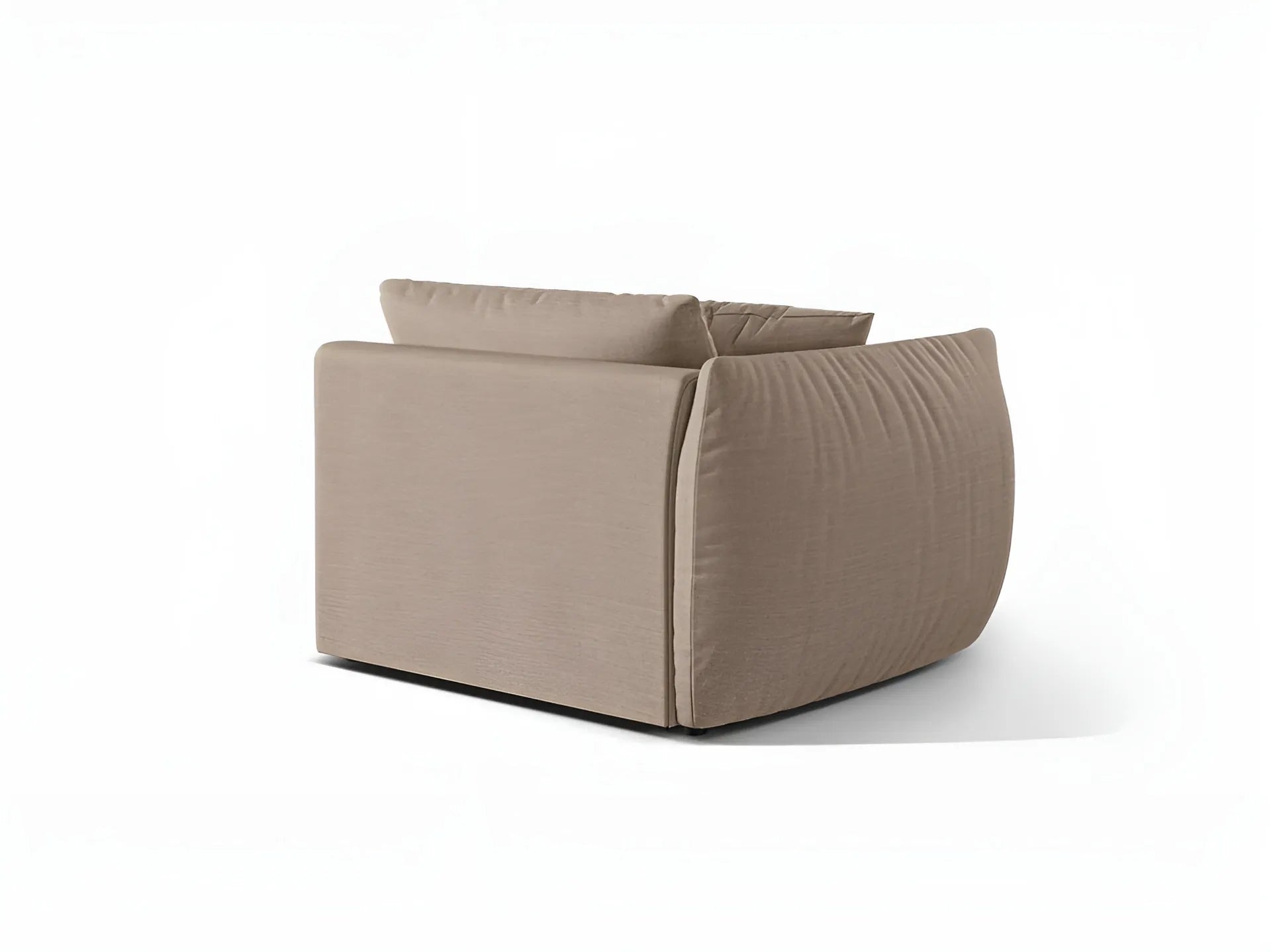 Modulares Sofa CHRIS - breites Element links in sandfarbenem Chenille