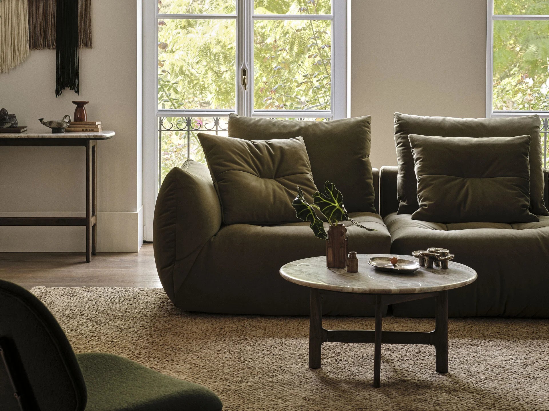 Velvet sofa 4-person Bloom Terracotta