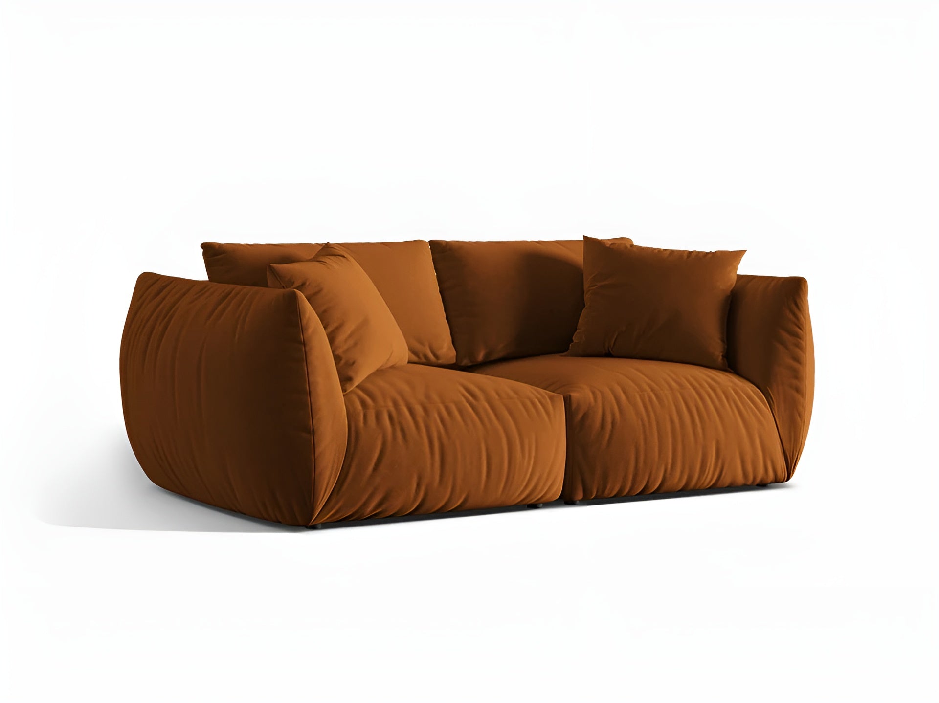 Sofa aus Samt 3-sitzig CHRIS terrakotta