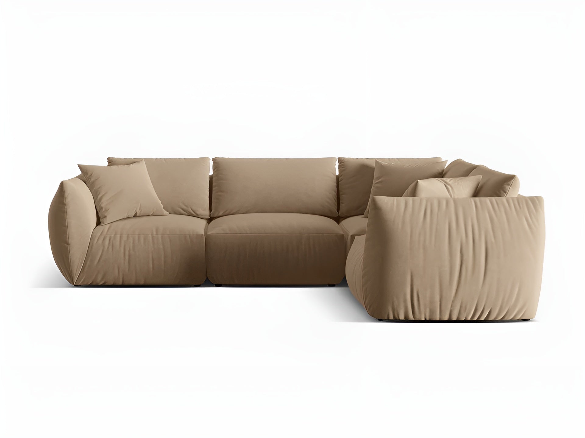 Samt-Ecksofa für 4 Personen rechts CHRIS sandfarben
