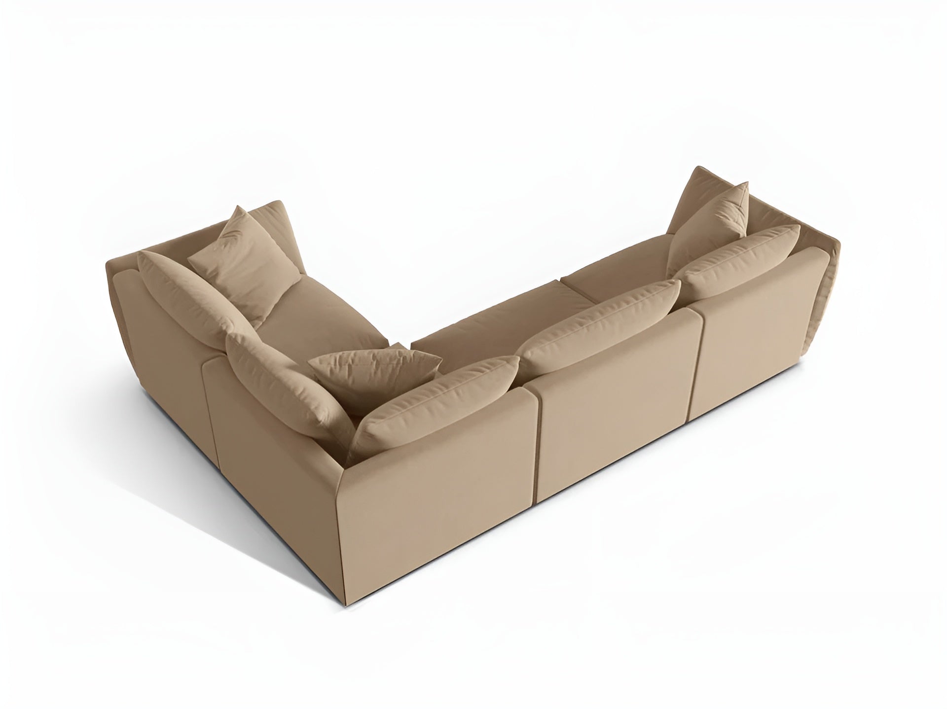 Samt-Ecksofa für 4 Personen rechts CHRIS sandfarben