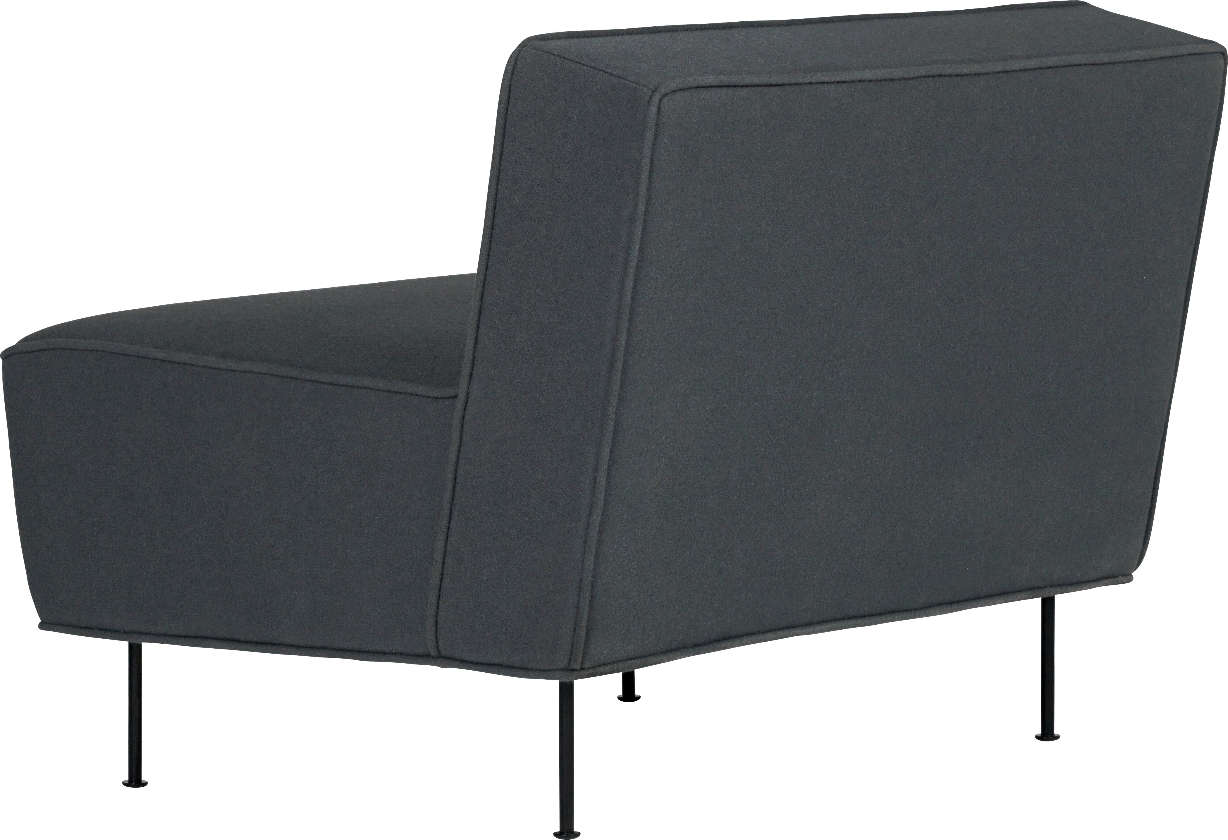MODERN LINE upholstered armchair with a black base