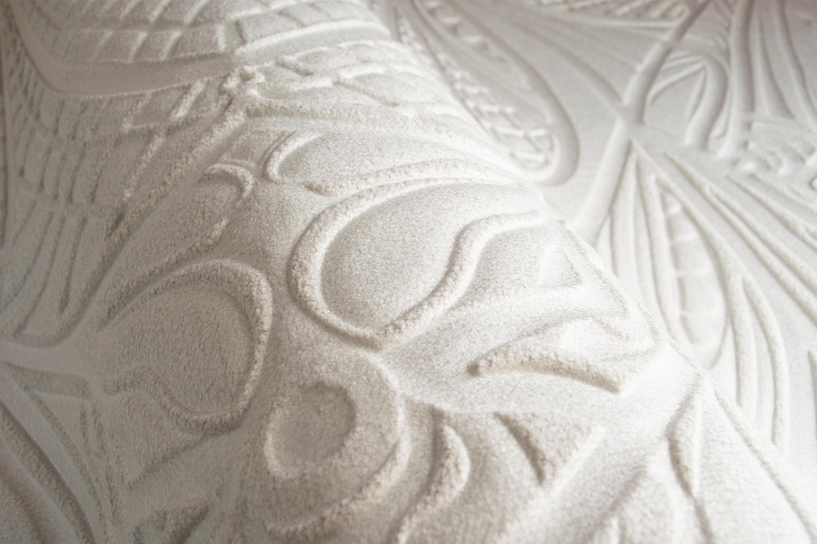 3D Boucle Textured Fabric Wallpaper LACY LONGLEGS Ivory