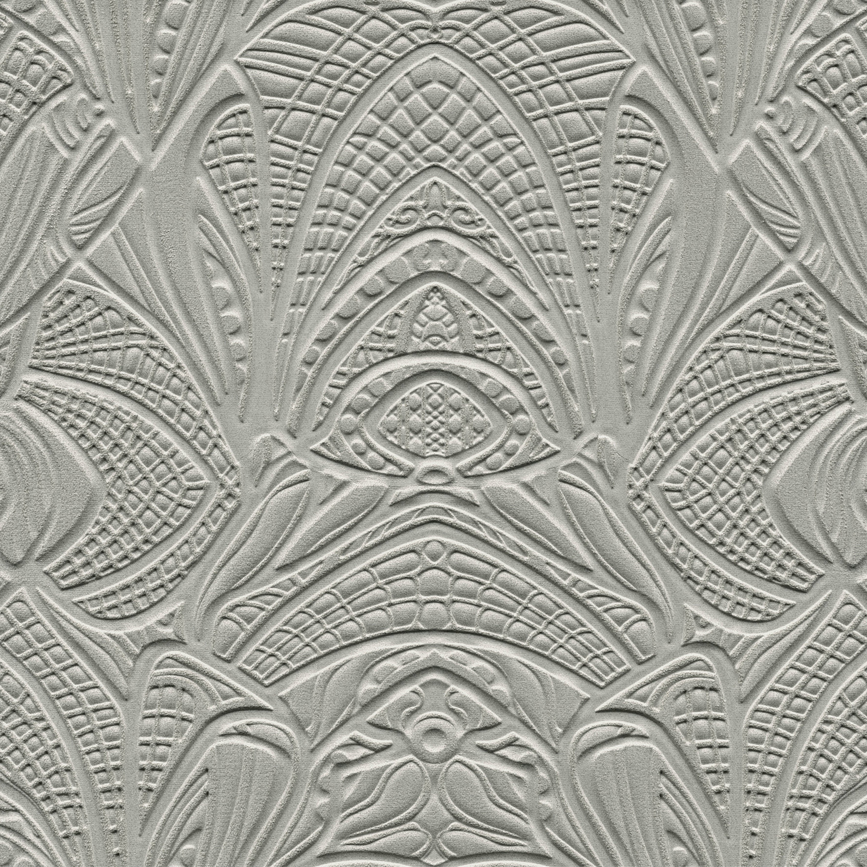 3D Boucle Textile Wallpaper LACY LONGLEGS Gray