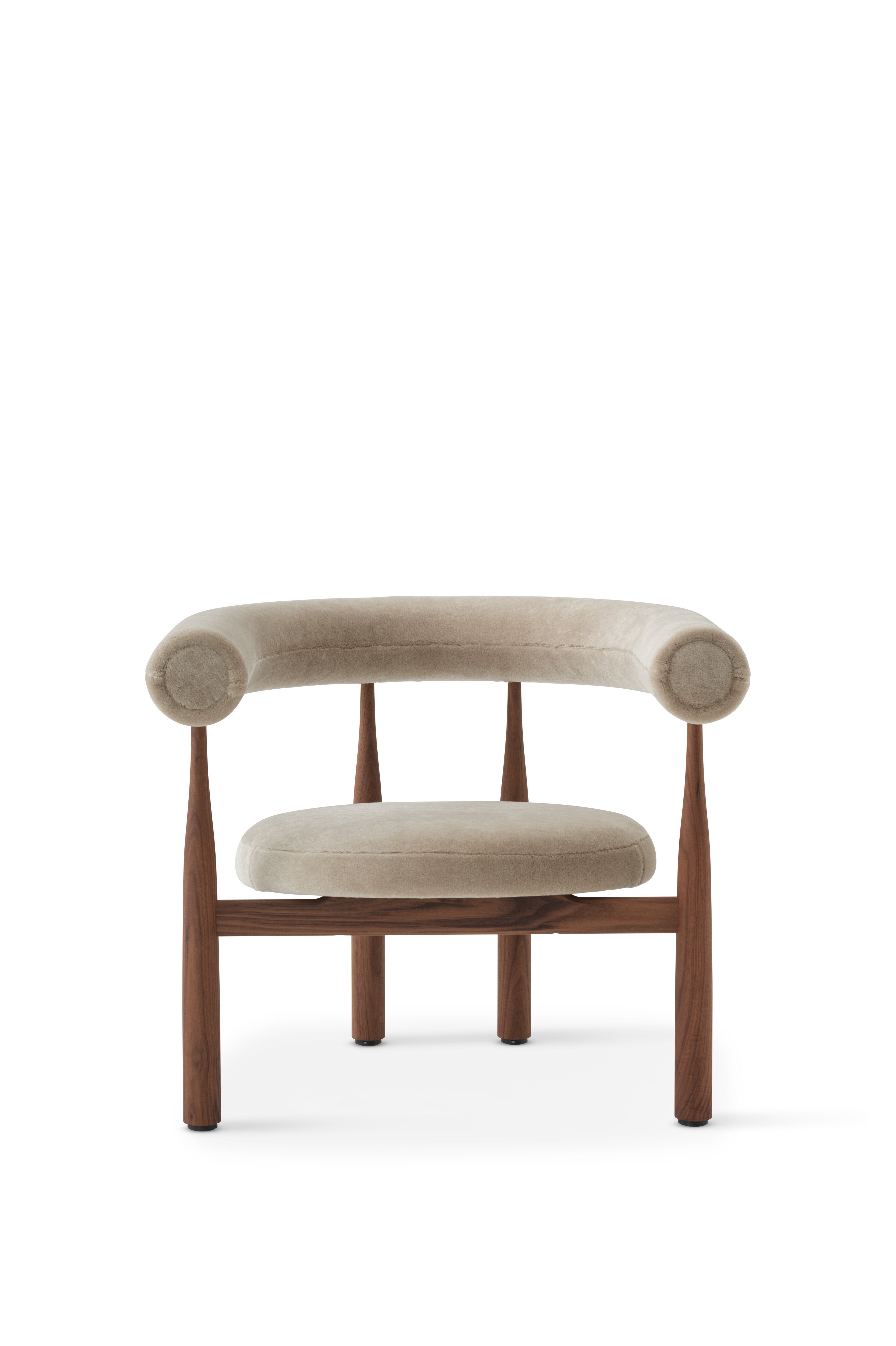 BUKOWSKI upholstered armchair with walnut base