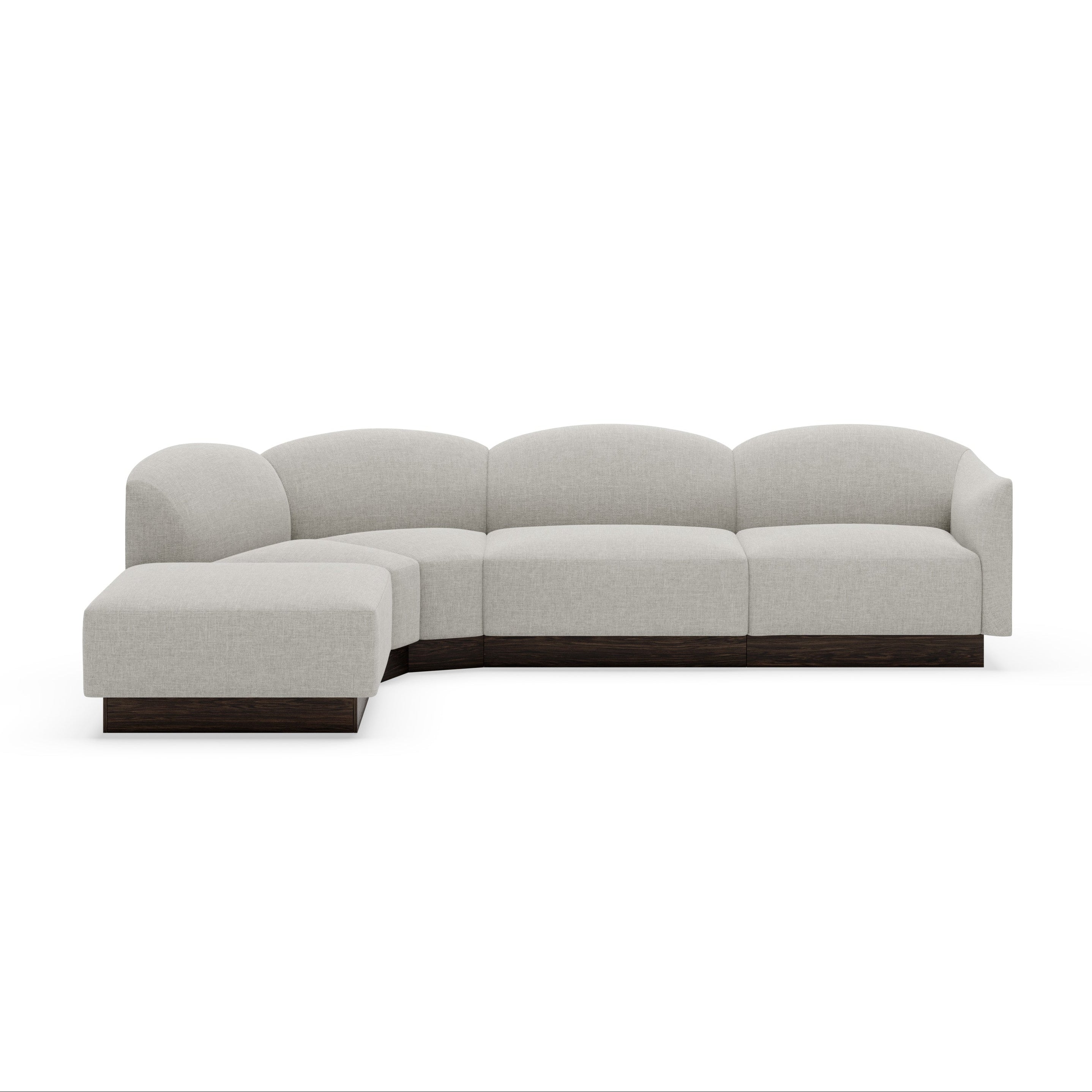 Customizable Left-Side Semi-Round Modular Corner Sofa SHORE