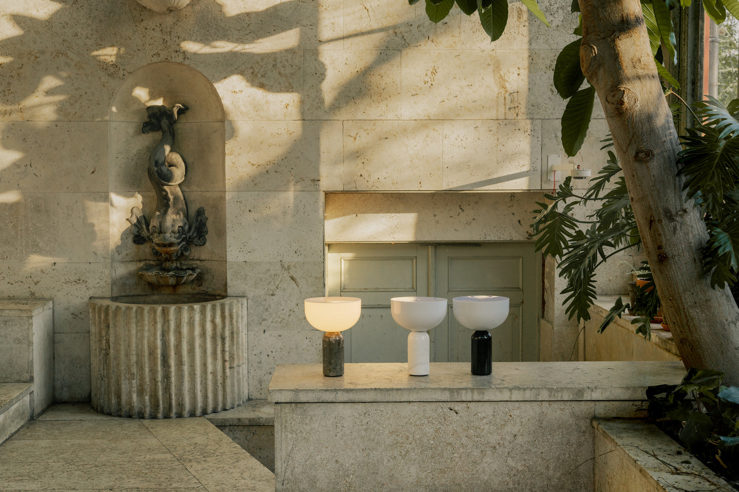 Tragbare Lampe KIZU grauer Marmor