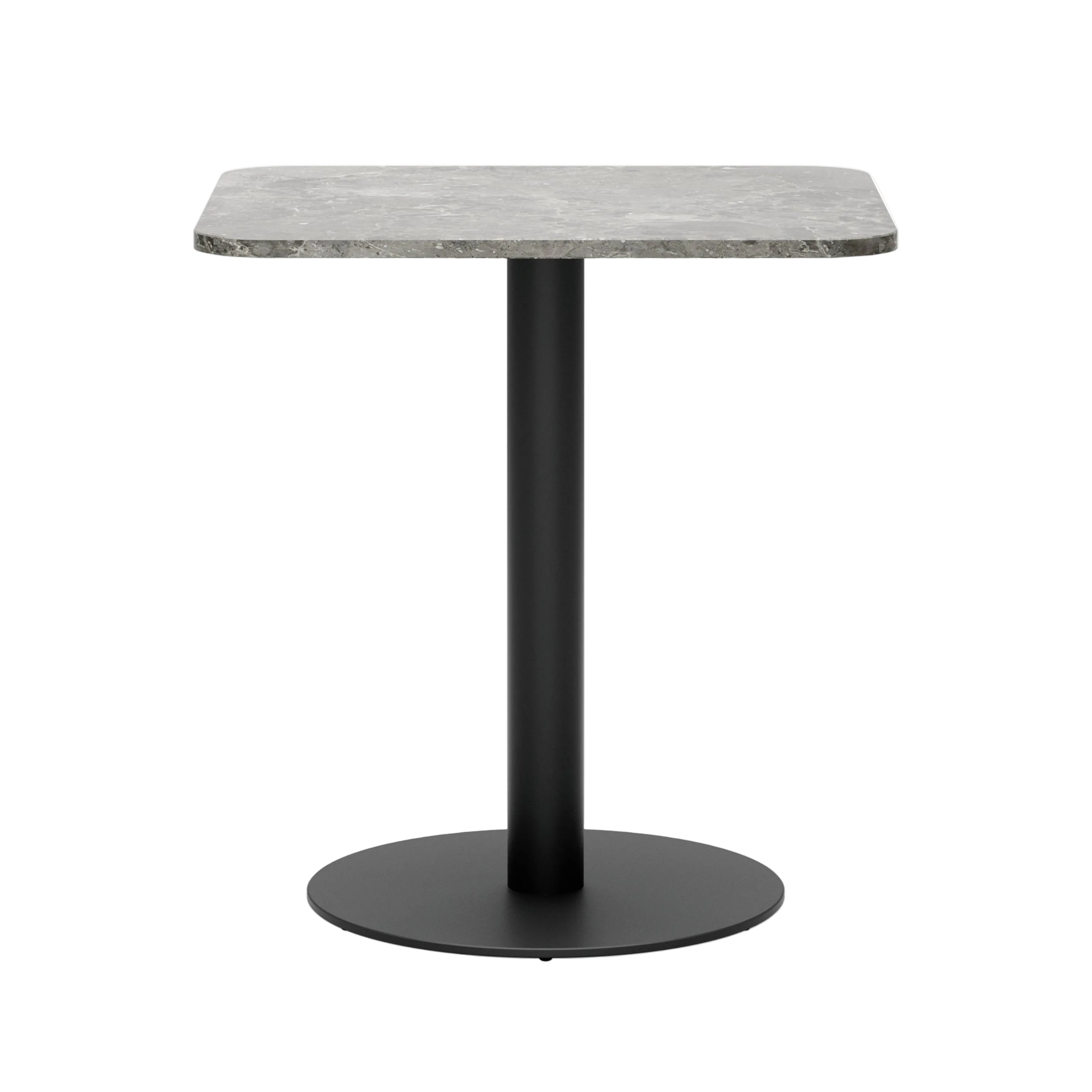 FLORENCE Gray Marble Bar Table with Black Base
