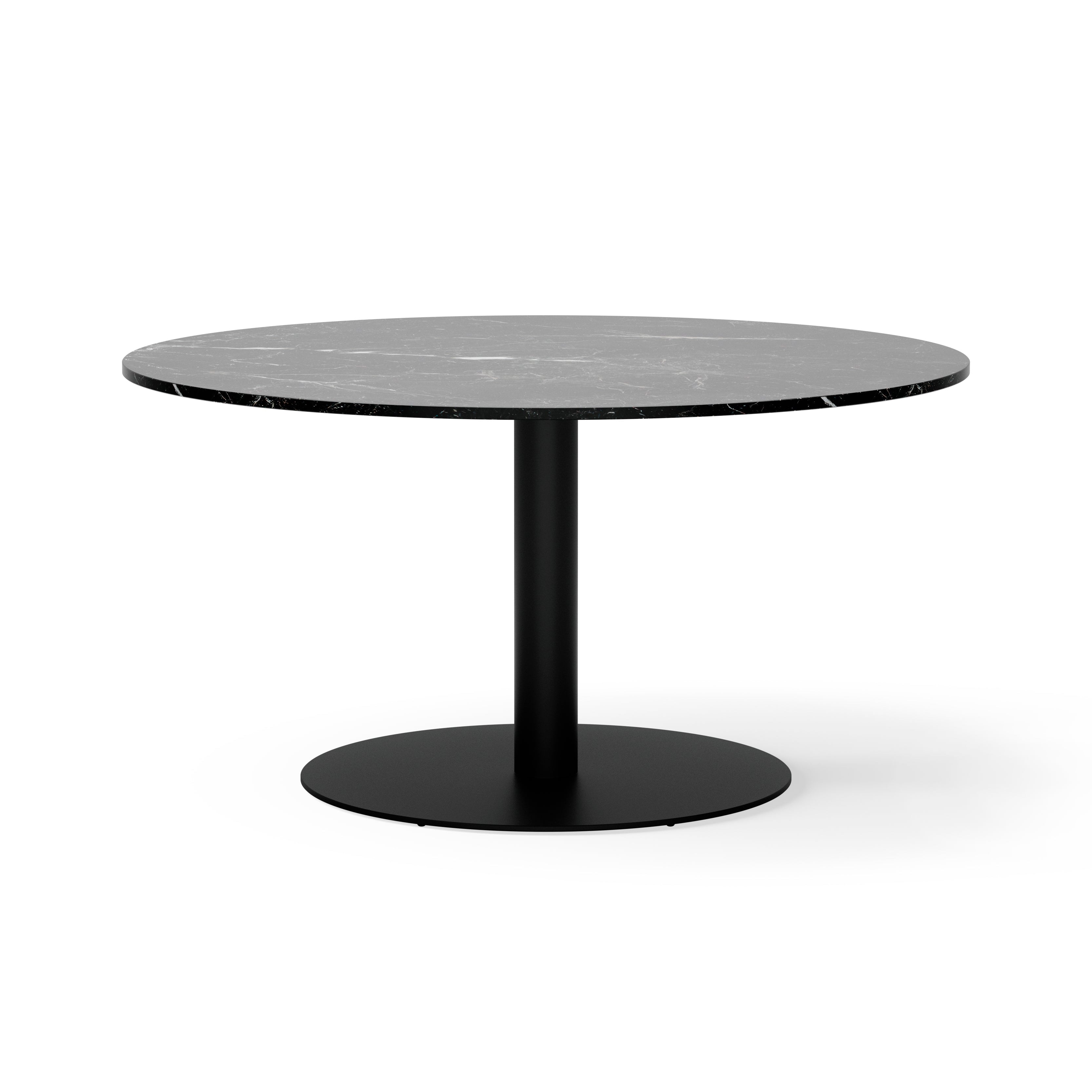 Round Bar Table FLORENCE Black Marble with Black Base