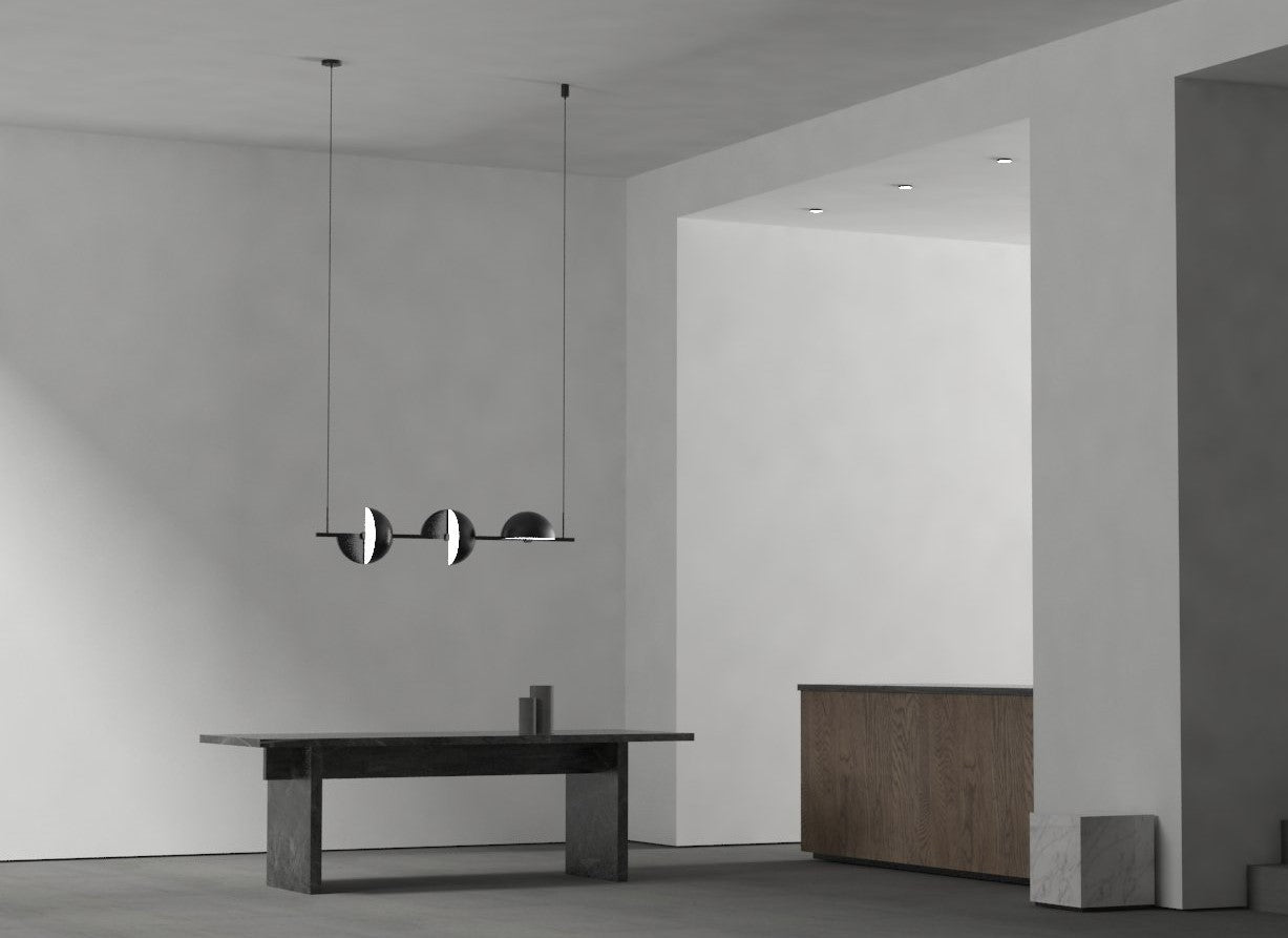 TRAPEZE TRIPLETTE black pendant lamp