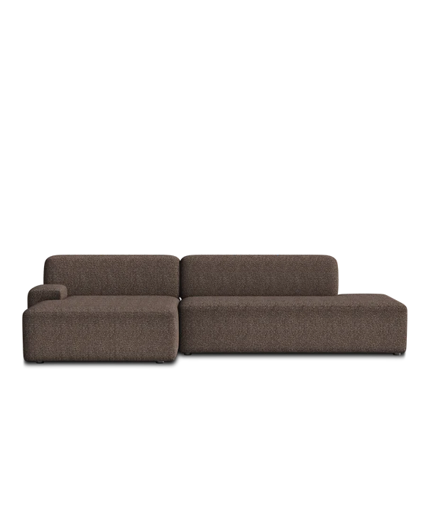 Sofa modułowa UMI - szezlong lewostronny brązowy