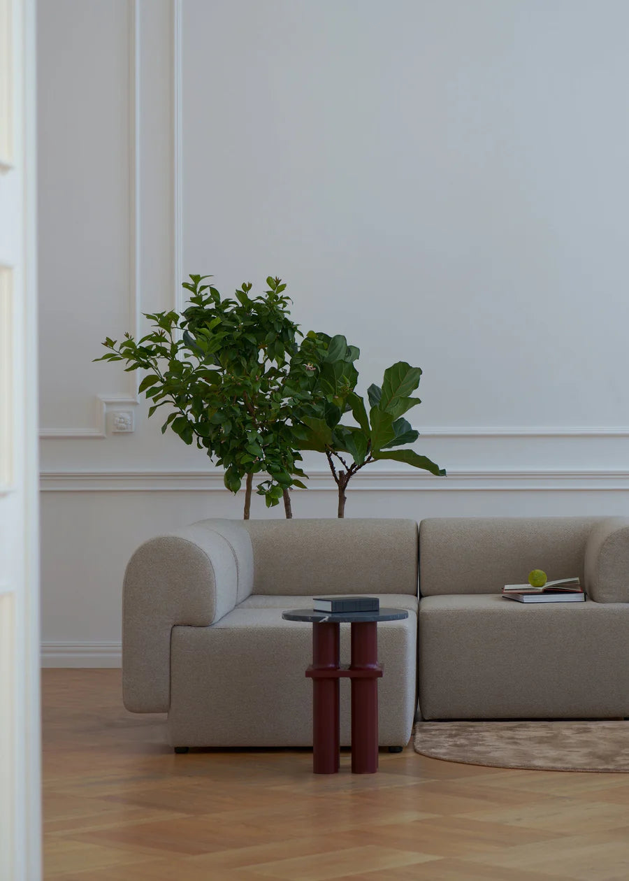 Modulares Sofa TORI - schwarzer Boucle-Eckmodul
