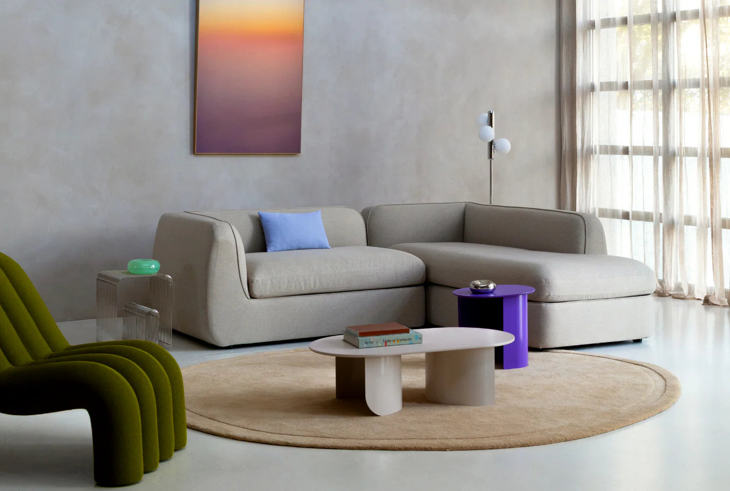 PLATEAU Side Table in Caramel Orange