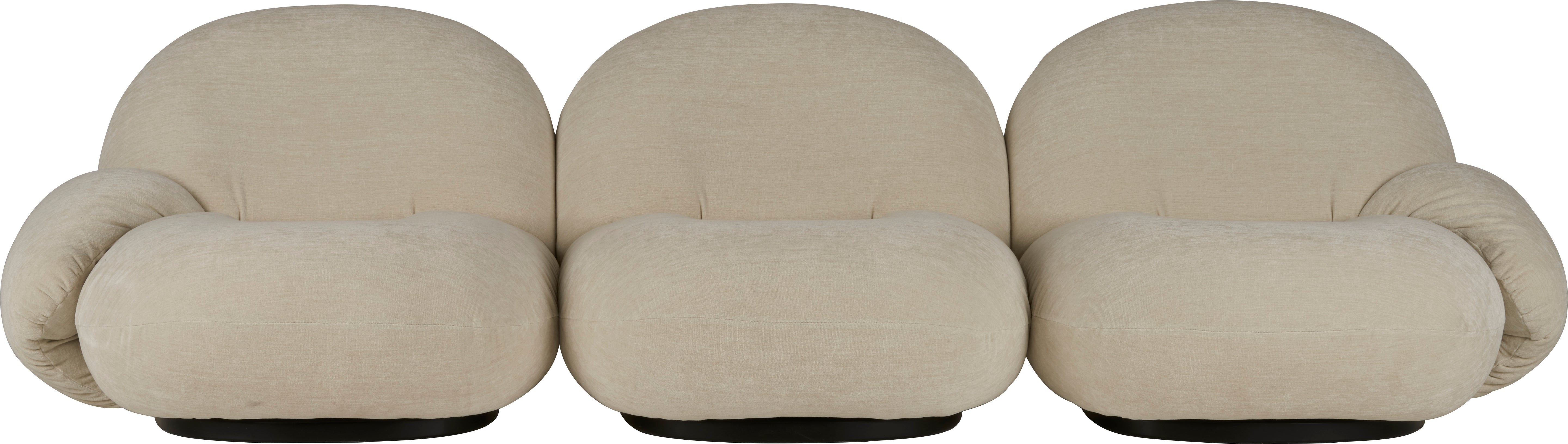 3-seater PACHA sofa upholstered with a black base