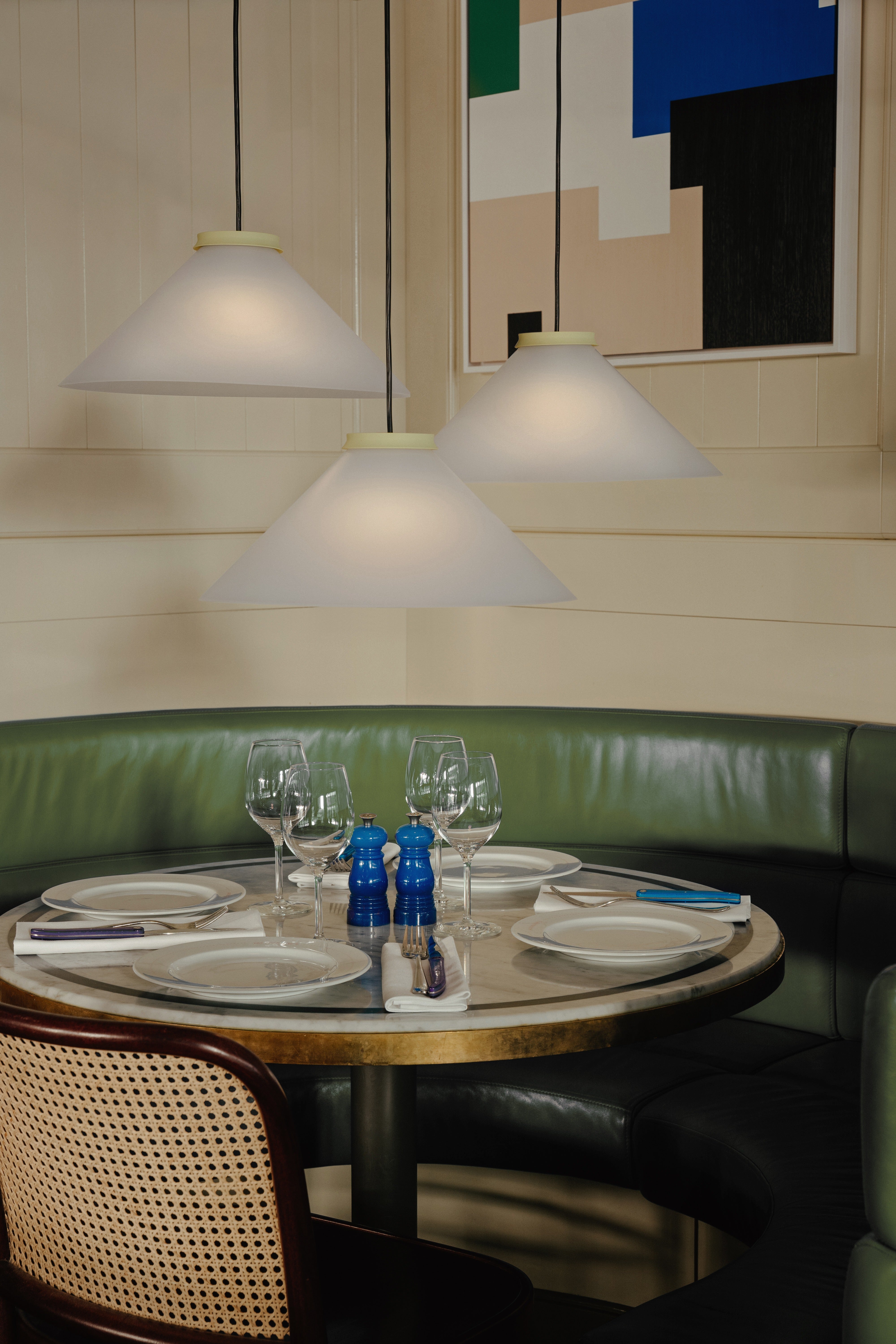 ALINE Pendant Lamp Light Yellow with White Shade