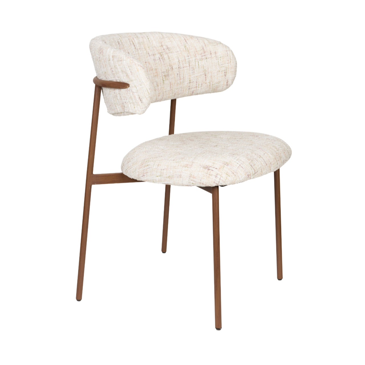 CLAES chair white with brown base