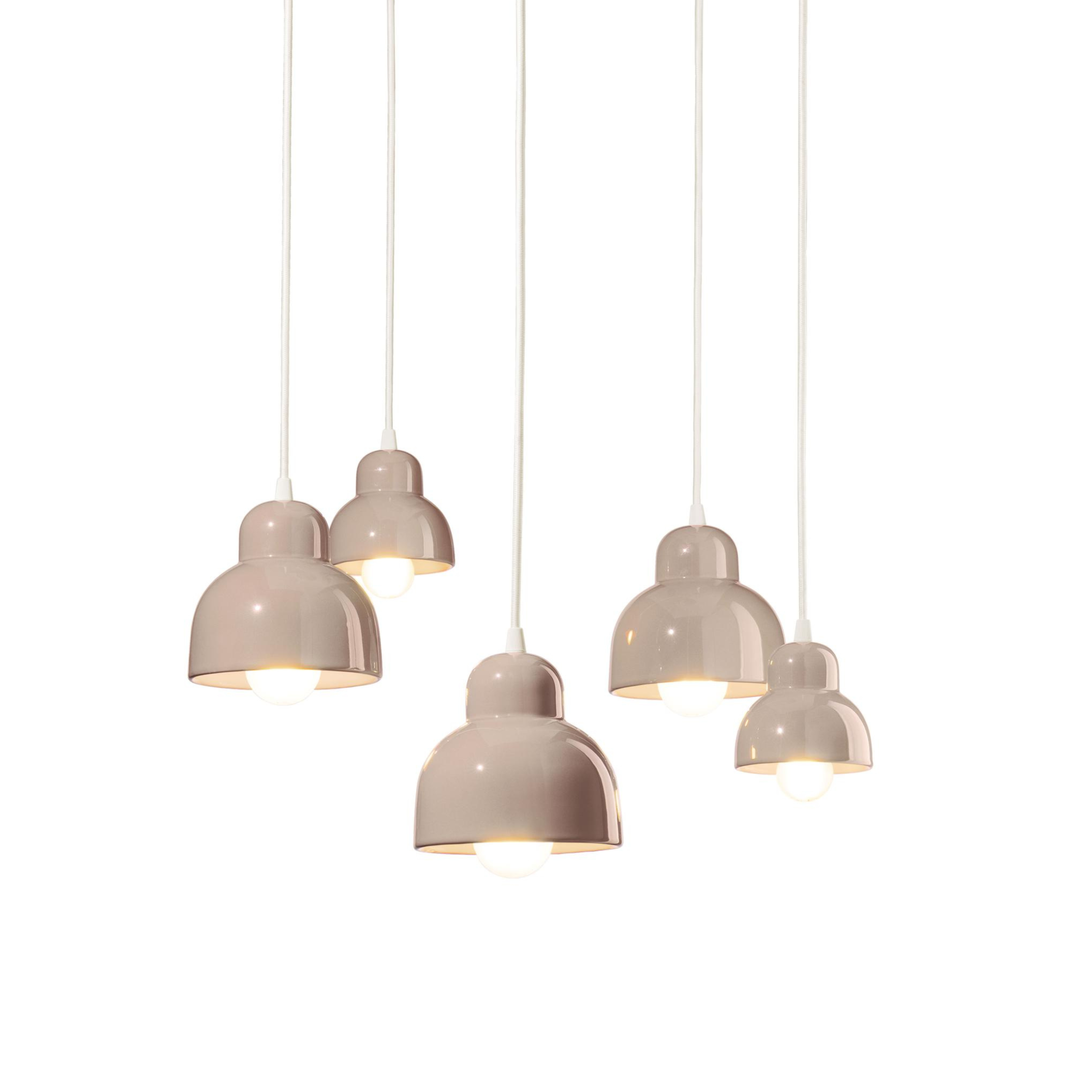 Beige ceramic chandelier BERIMBAU