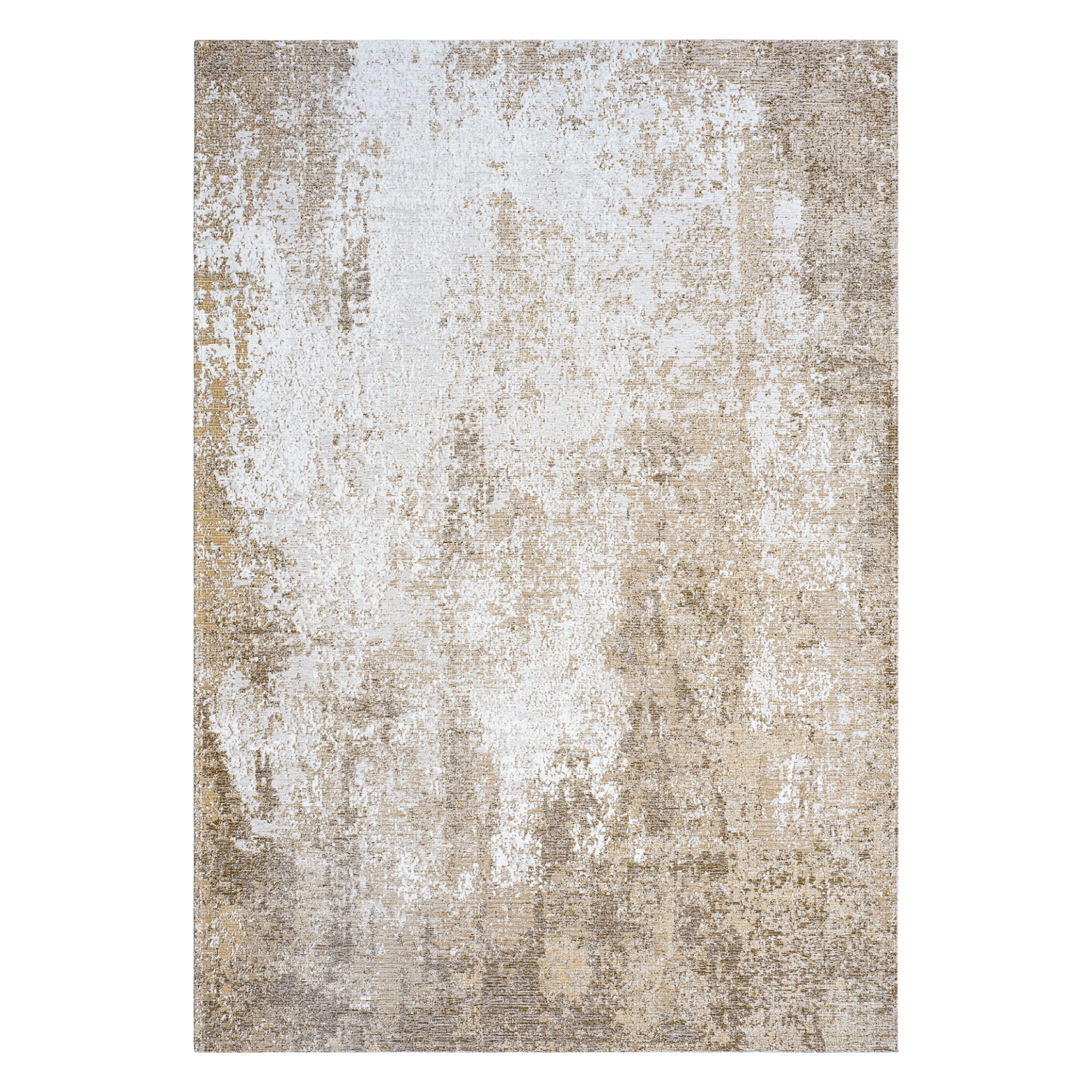 DECO RUGS Beige Carpet with White