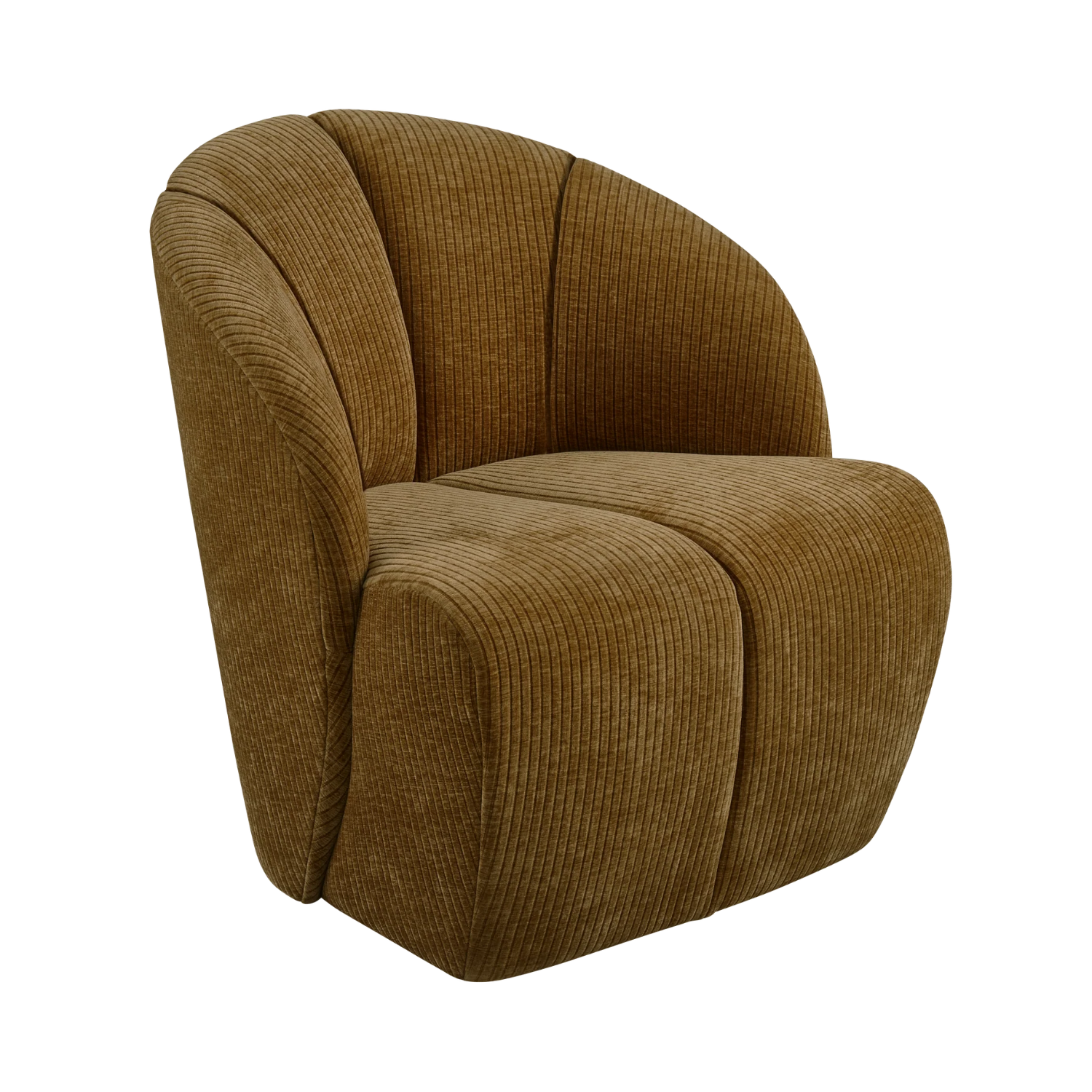 MOJO swivel armchair dark honey corduroy