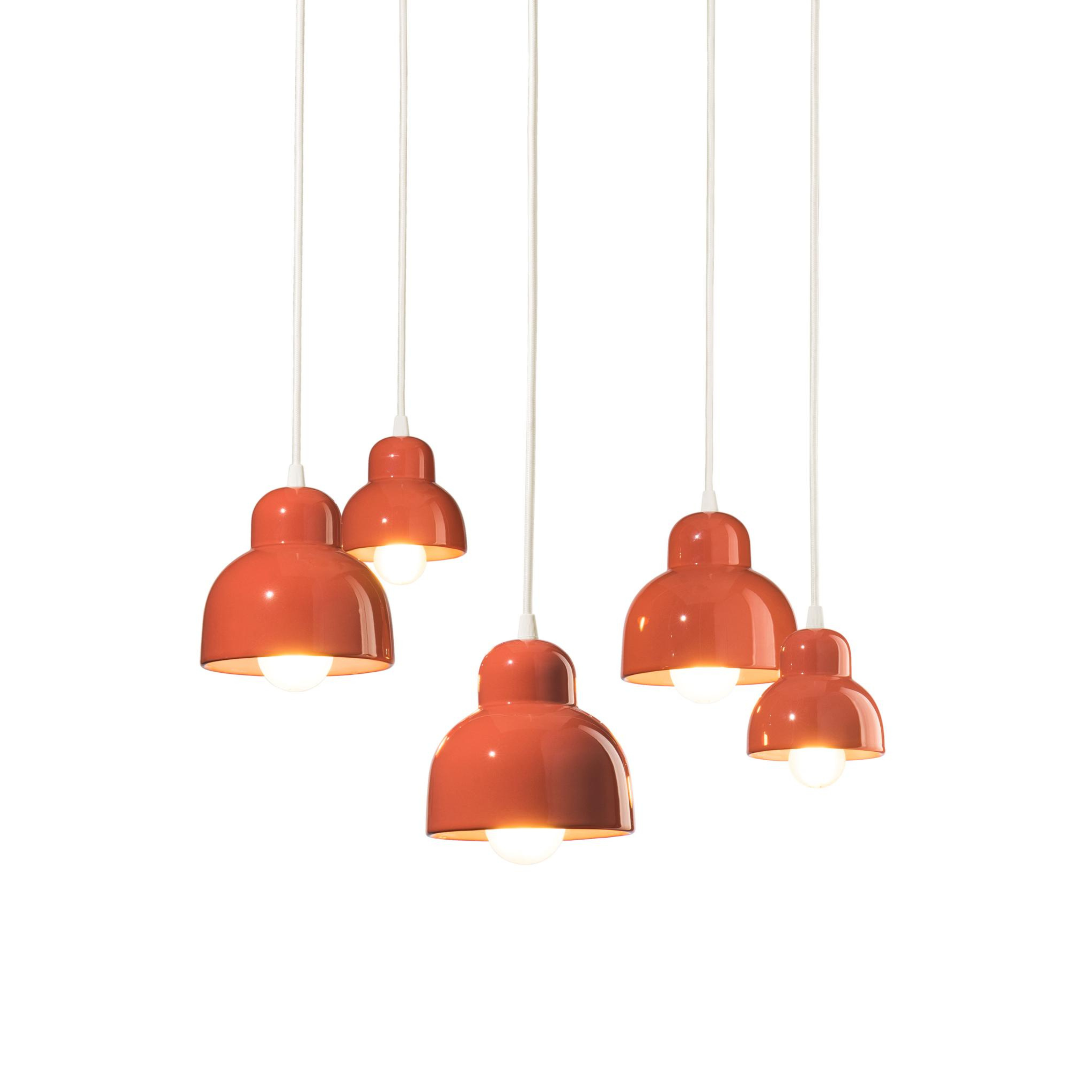 Keramischer Kronleuchter BERIMBAU orange