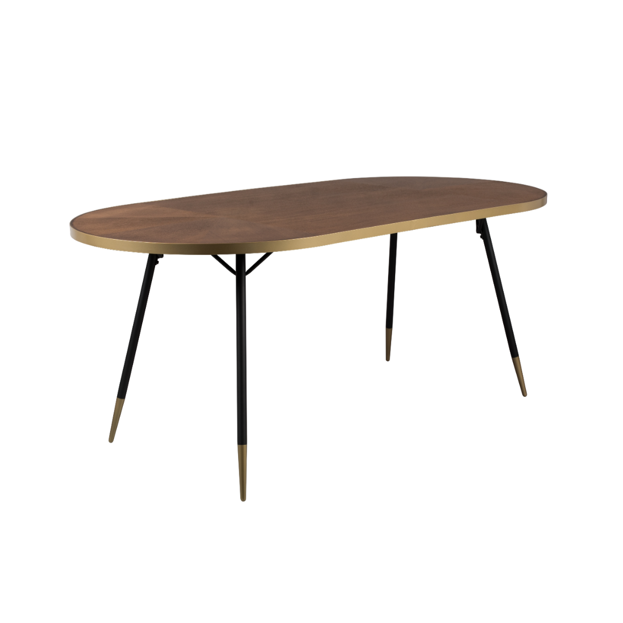 DENISE brown table with a black base