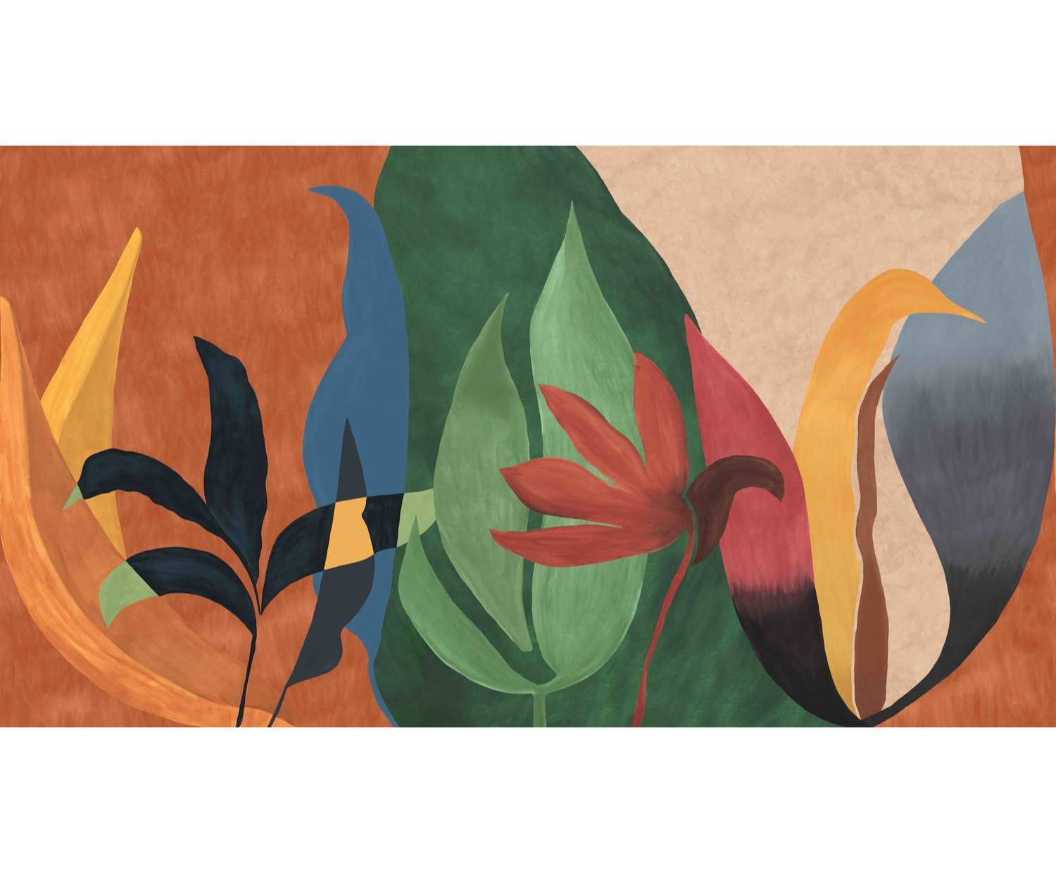 Wandbild NAHUA botanisches Muster