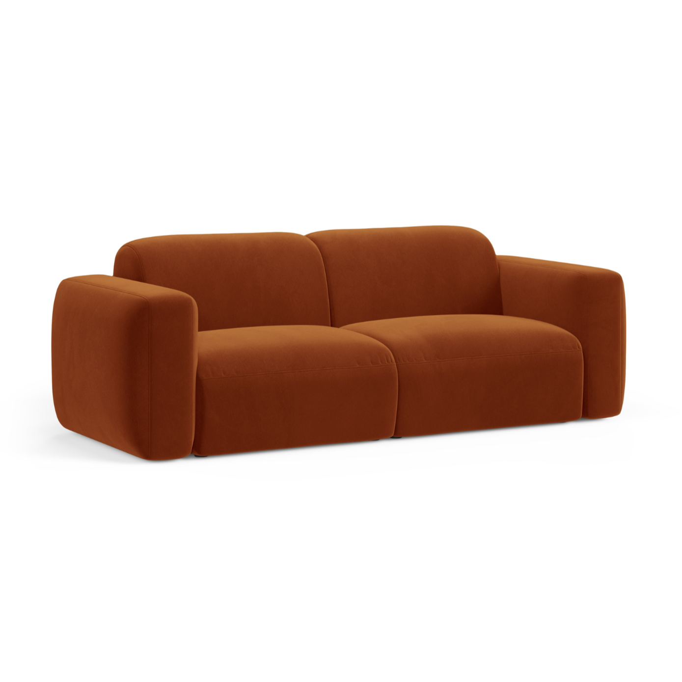 Sofa aus Samt 3-sitzig STRINO terrakotta