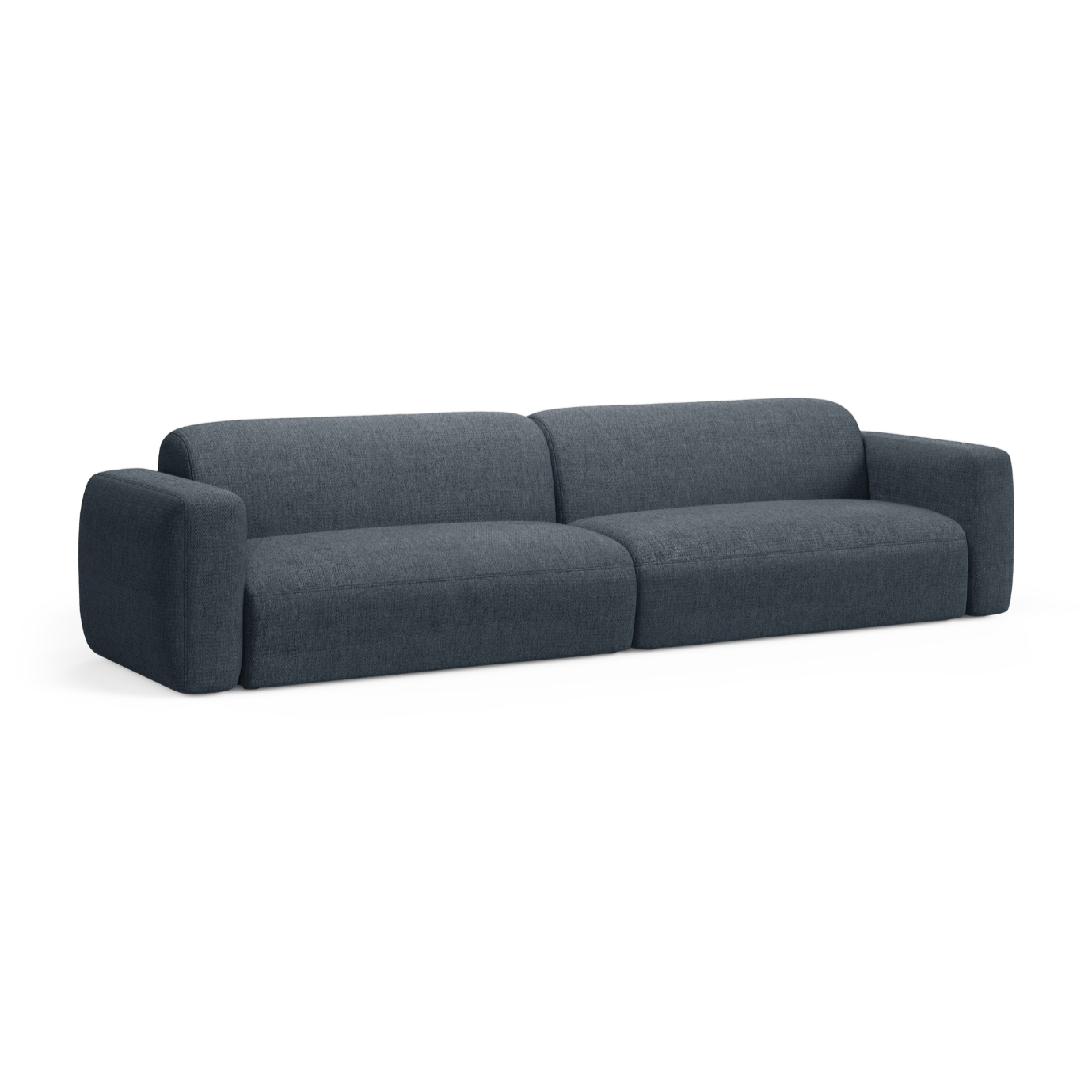 Sofa für 4 Personen STRINO blaues Chenille