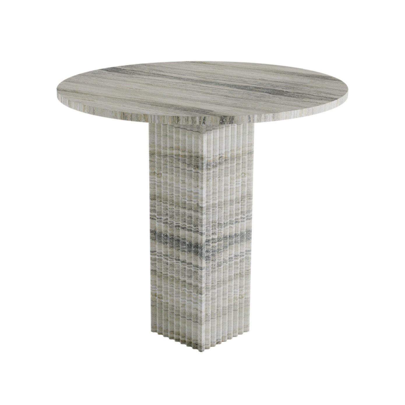 SOHO round table gray travertine