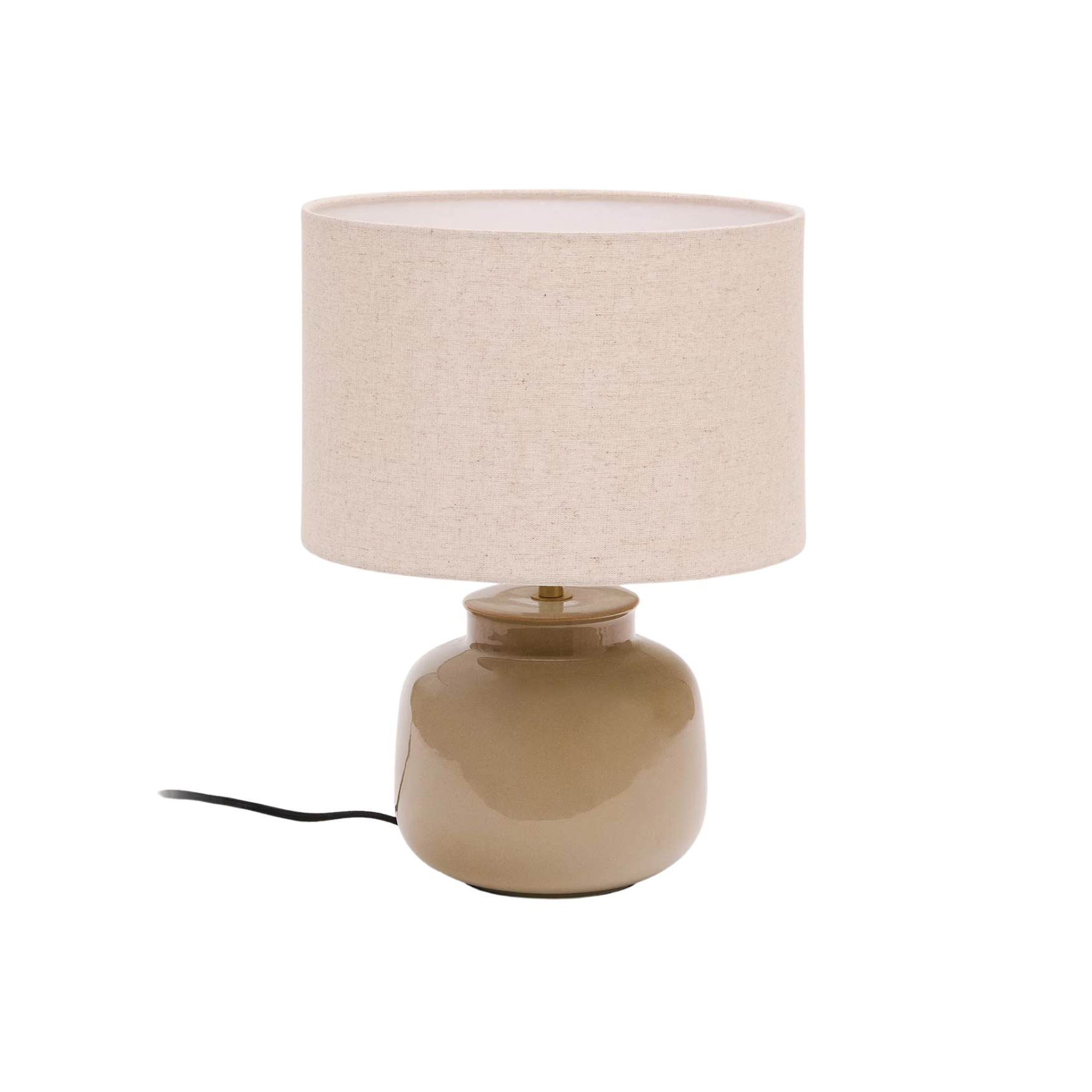 Table lamp TAY beige shade with green base