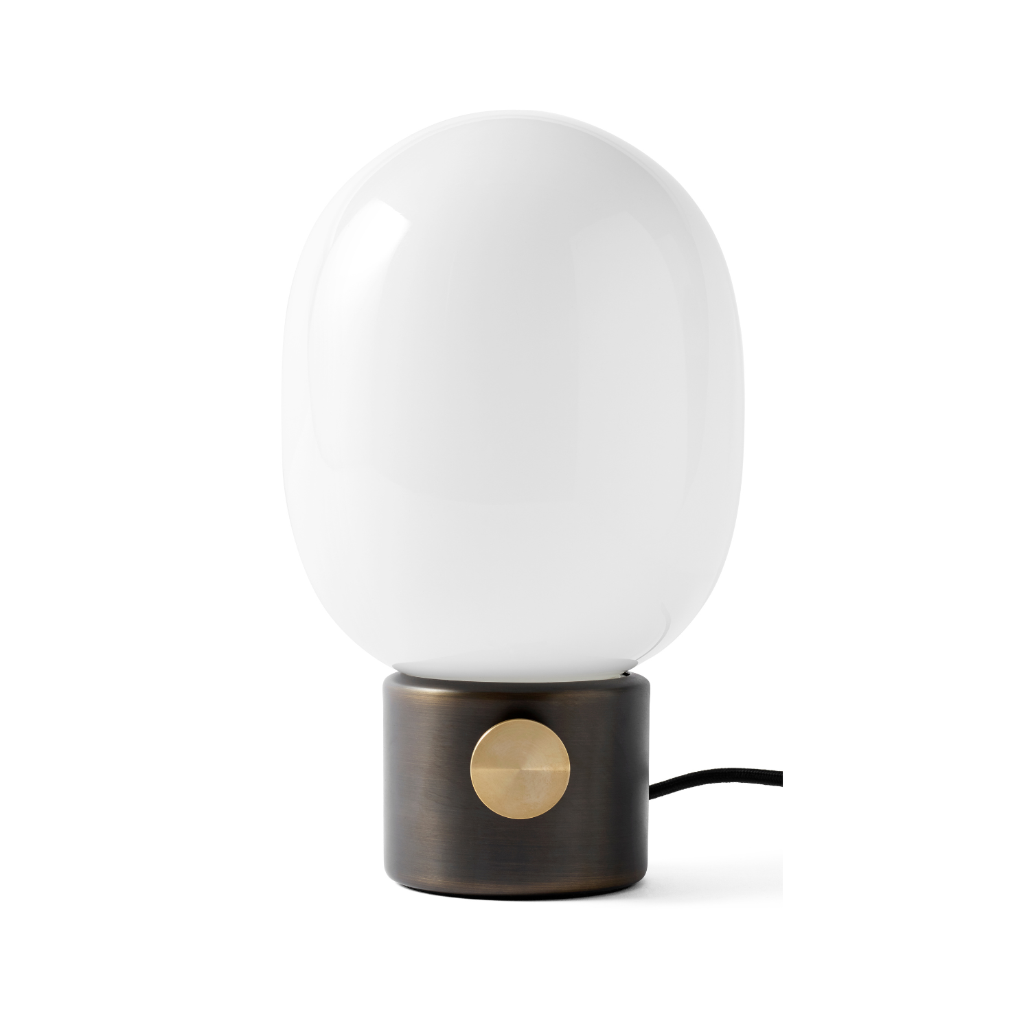 Tischlampe JWDA aus geblasenem Glas mit Fuß aus brüniertem Messing