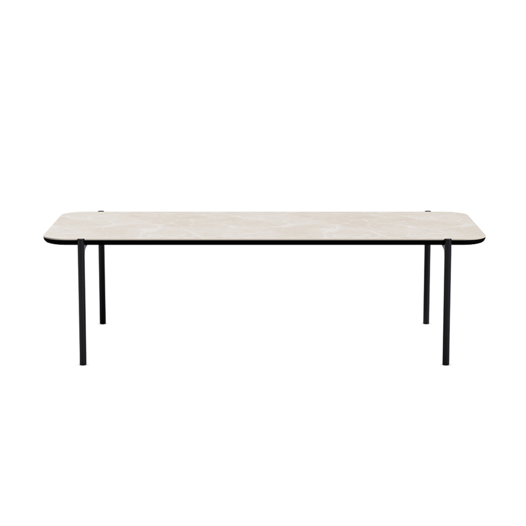 Rechteckiger Couchtisch SAVOYE beige Keramik mit schwarzem Gestell